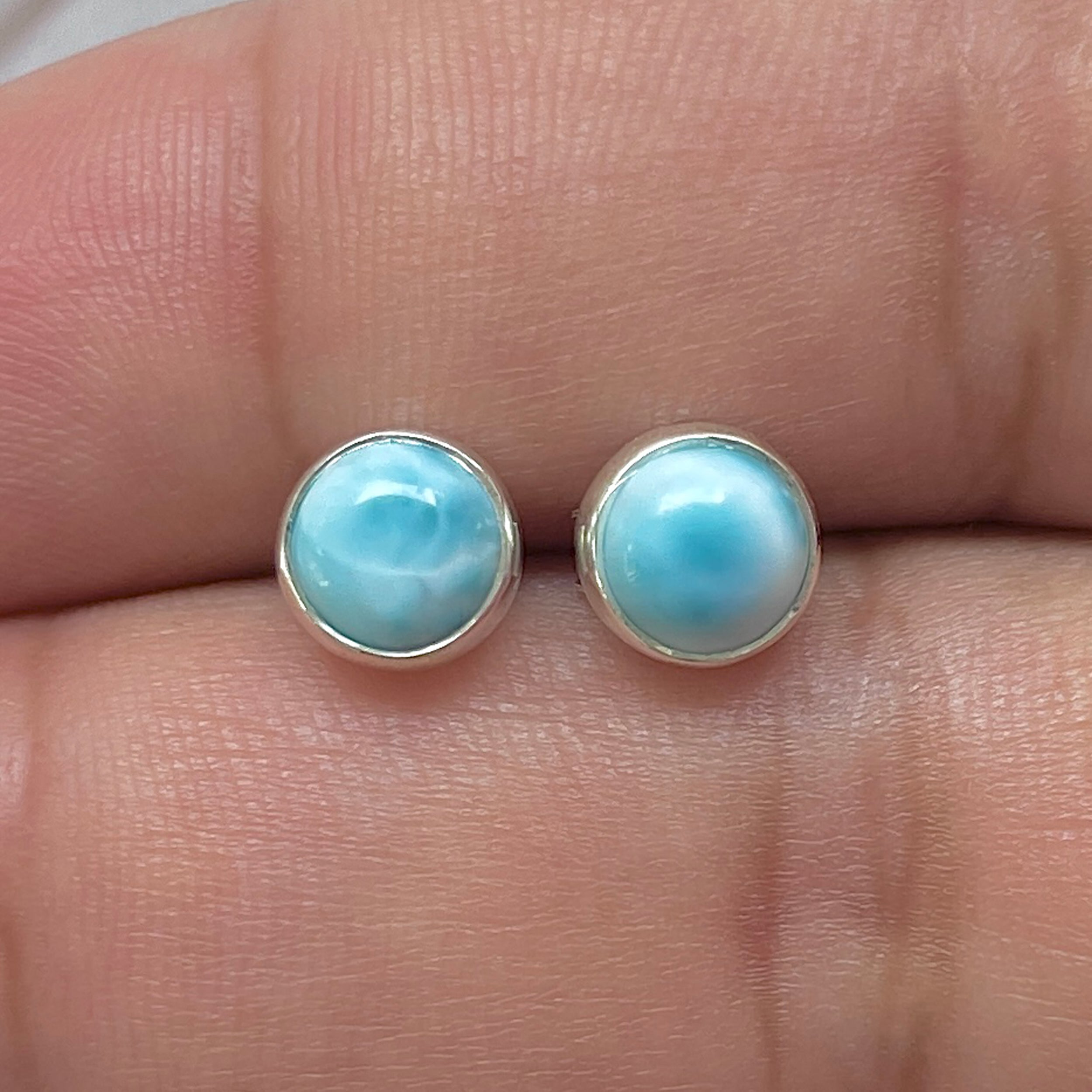 Larimar Stud Earring-(LAR-E-3271.)