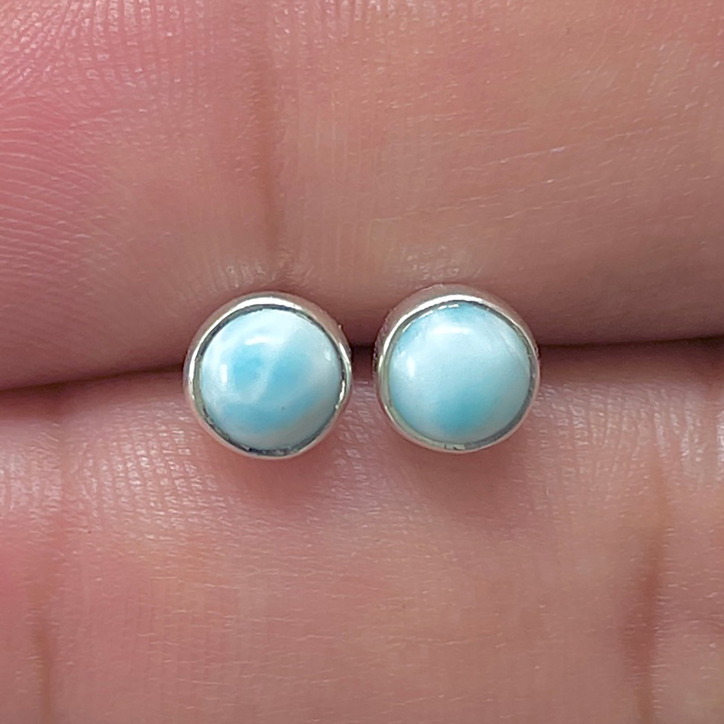 Larimar Stud Earring-(LAR-E-3272.)