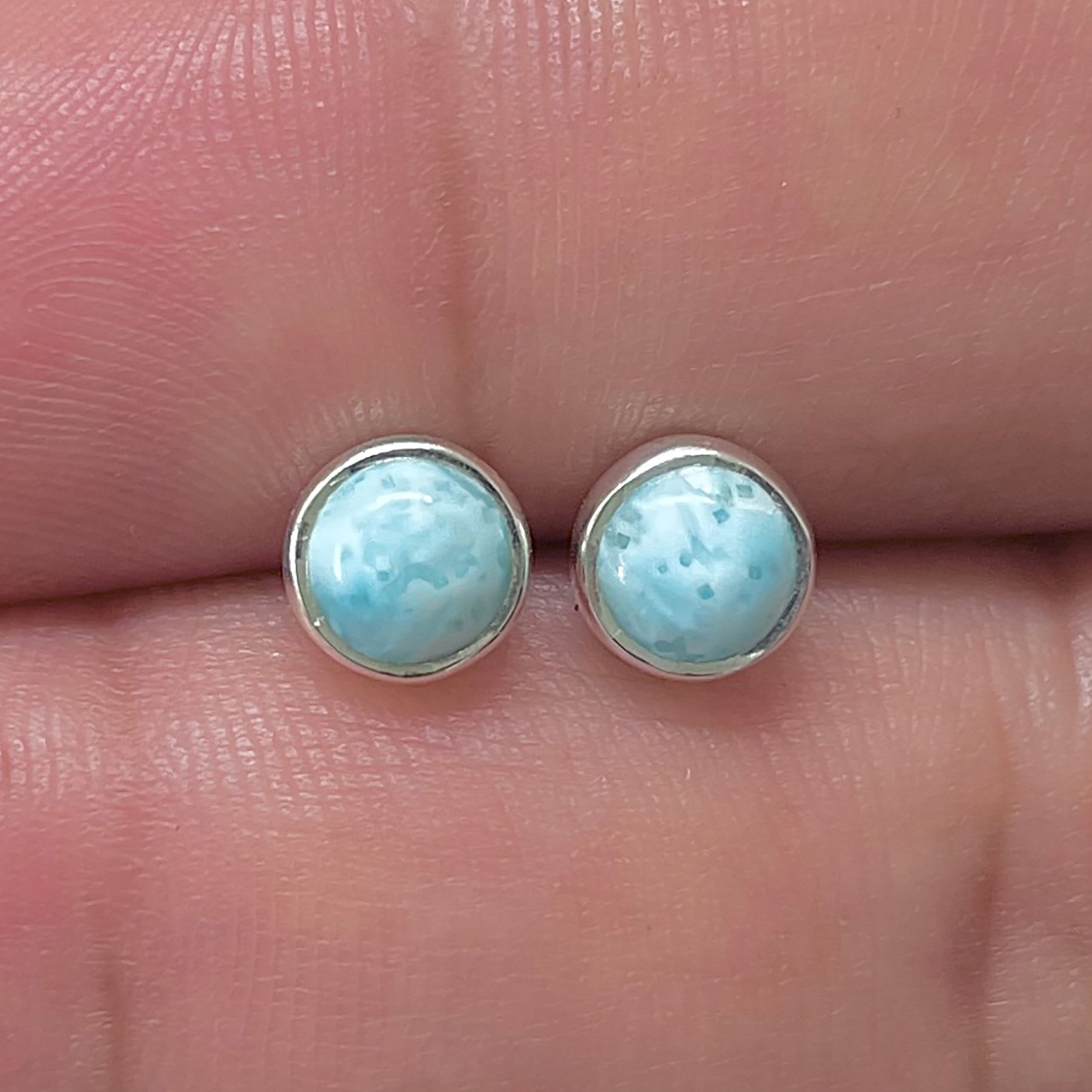 Larimar Stud Earring-(LAR-E-3273.)