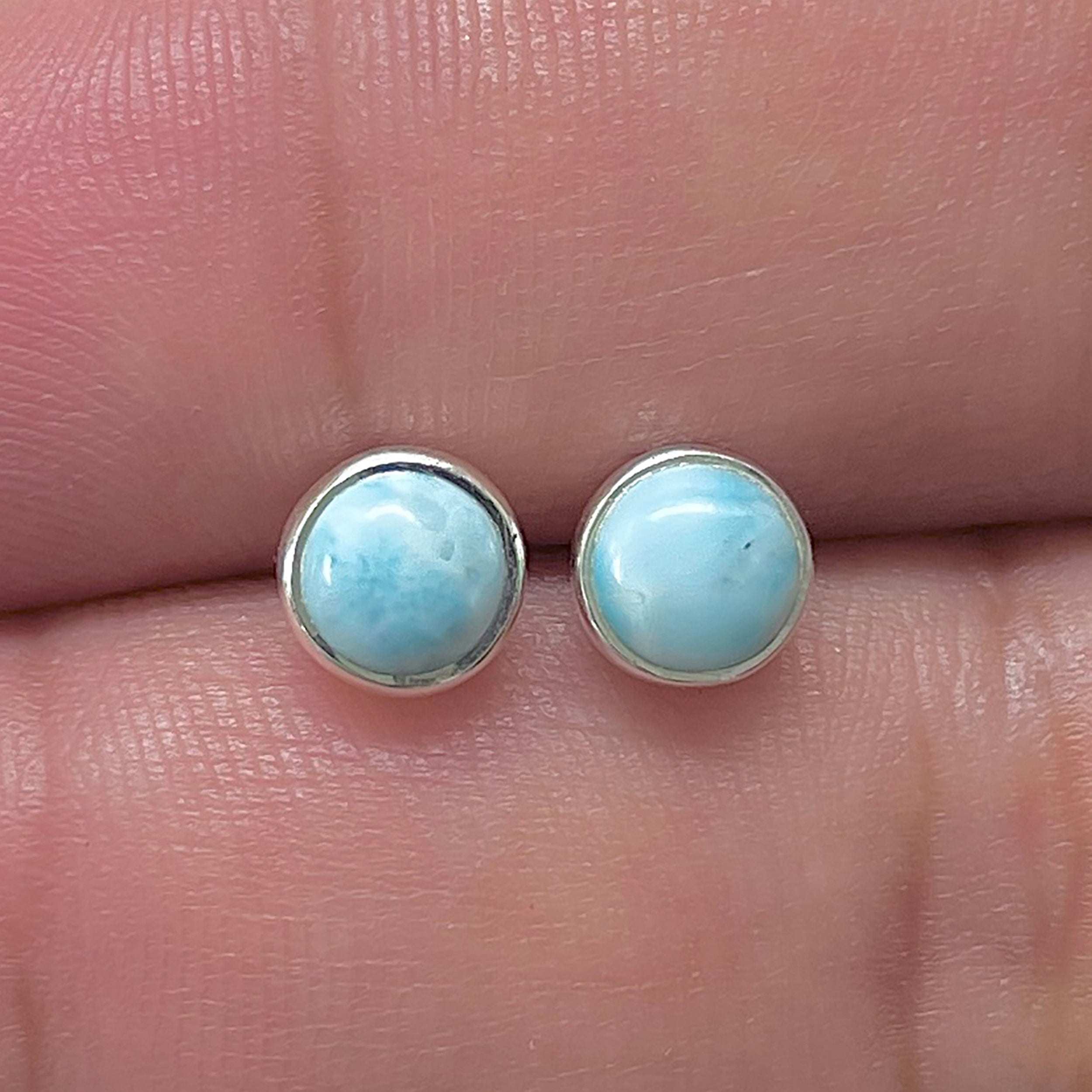 Larimar Stud Earring-(LAR-E-3274.)