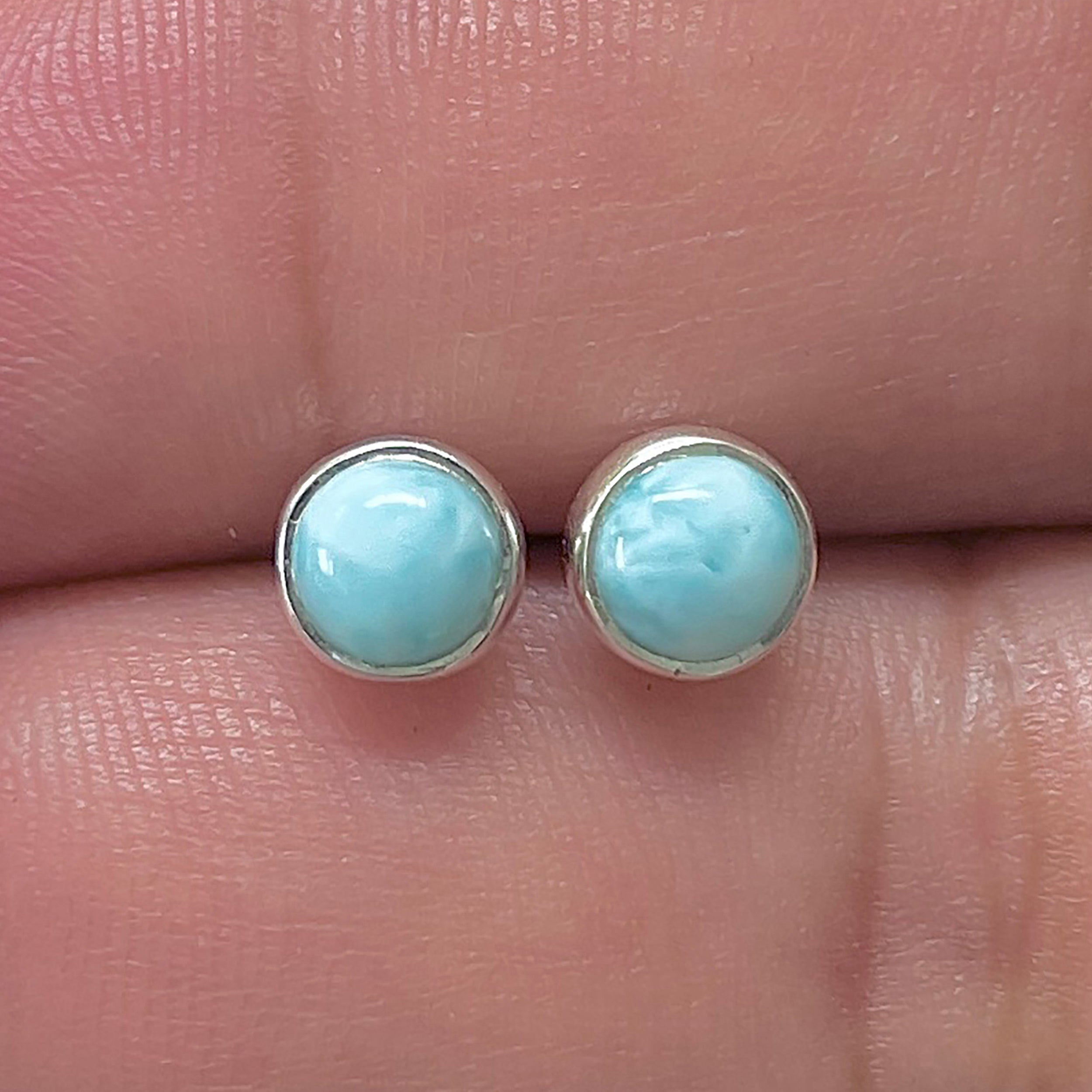 Larimar Stud Earring-(LAR-E-3275.)