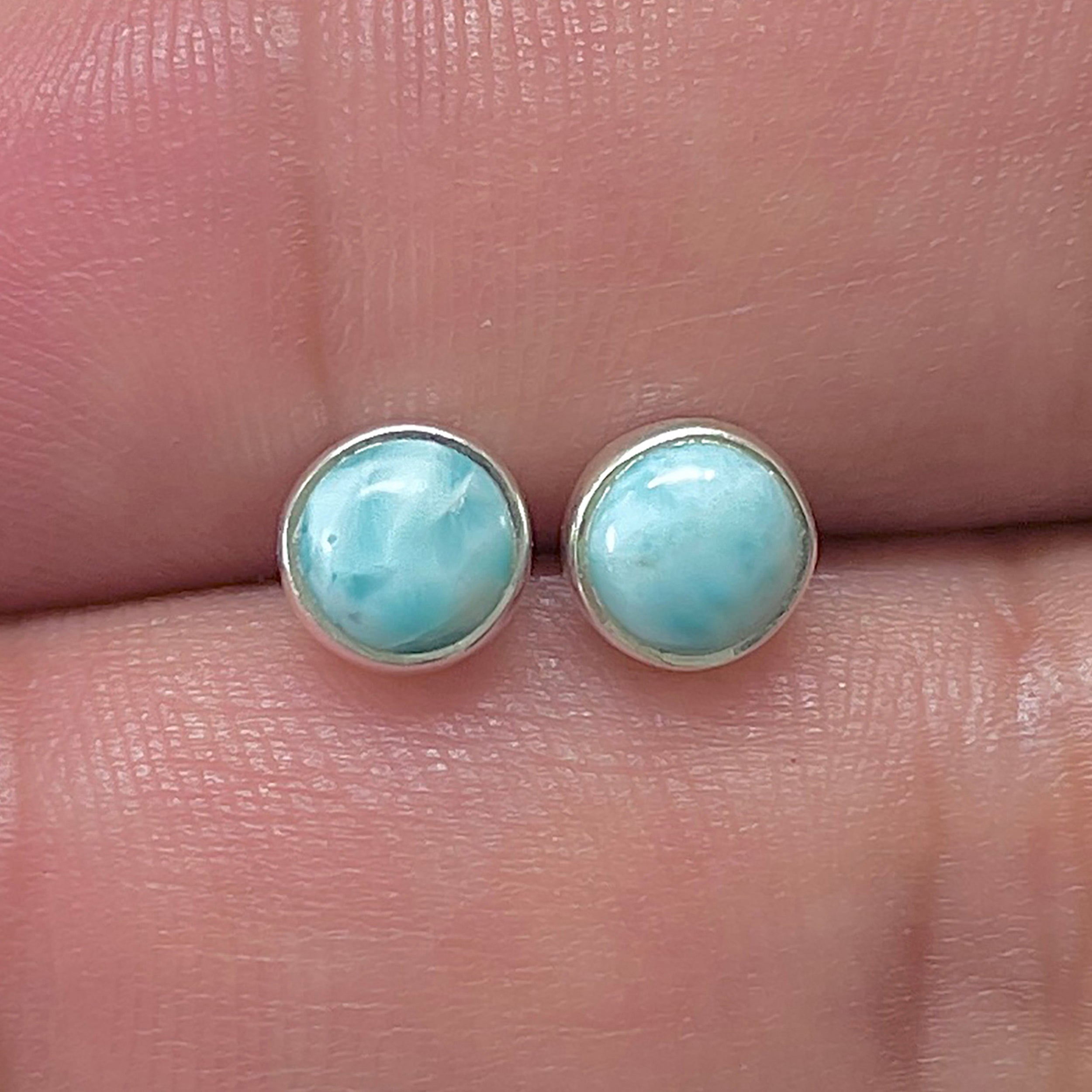 Larimar Stud Earring-(LAR-E-3276.)