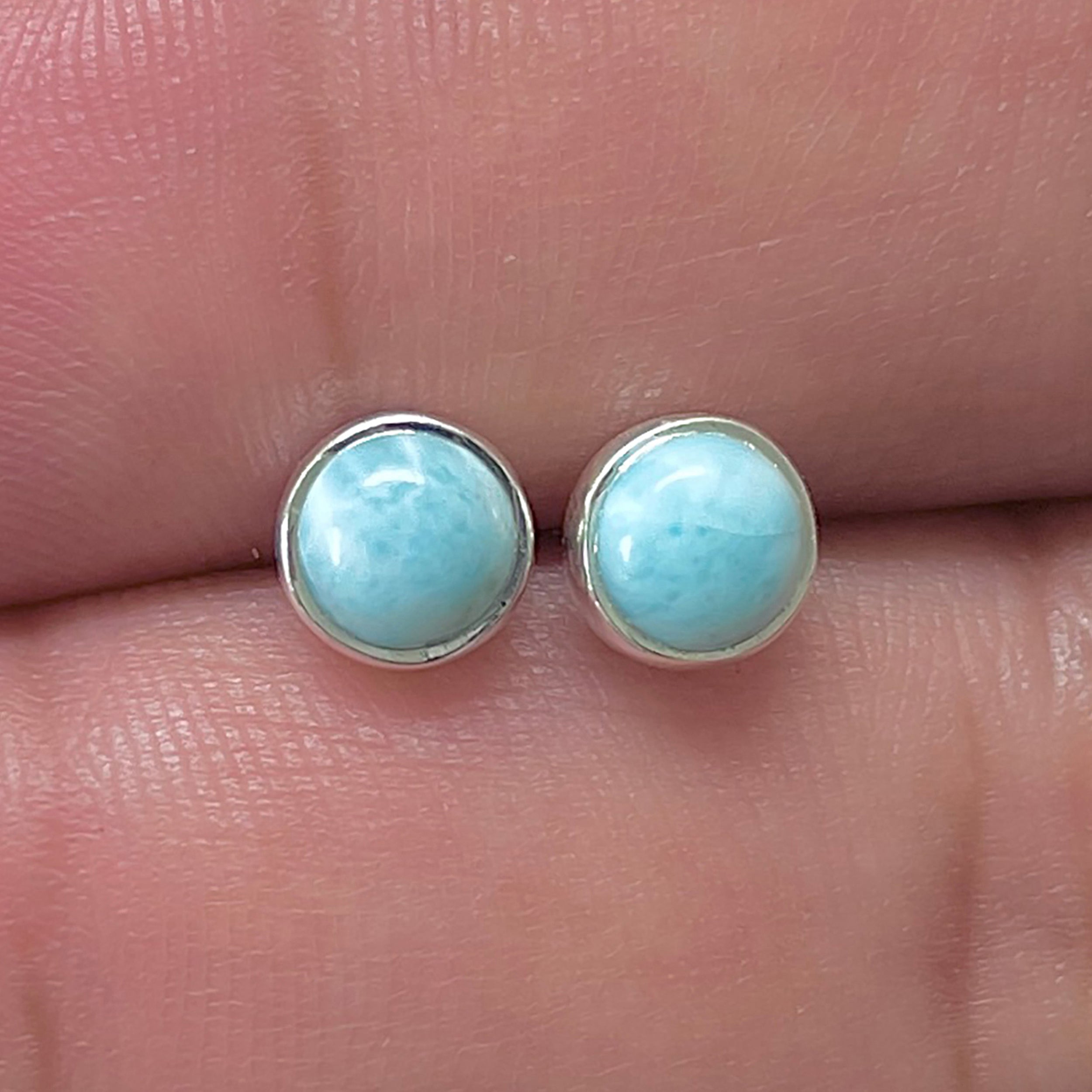 Larimar Stud Earring-(LAR-E-3277.)