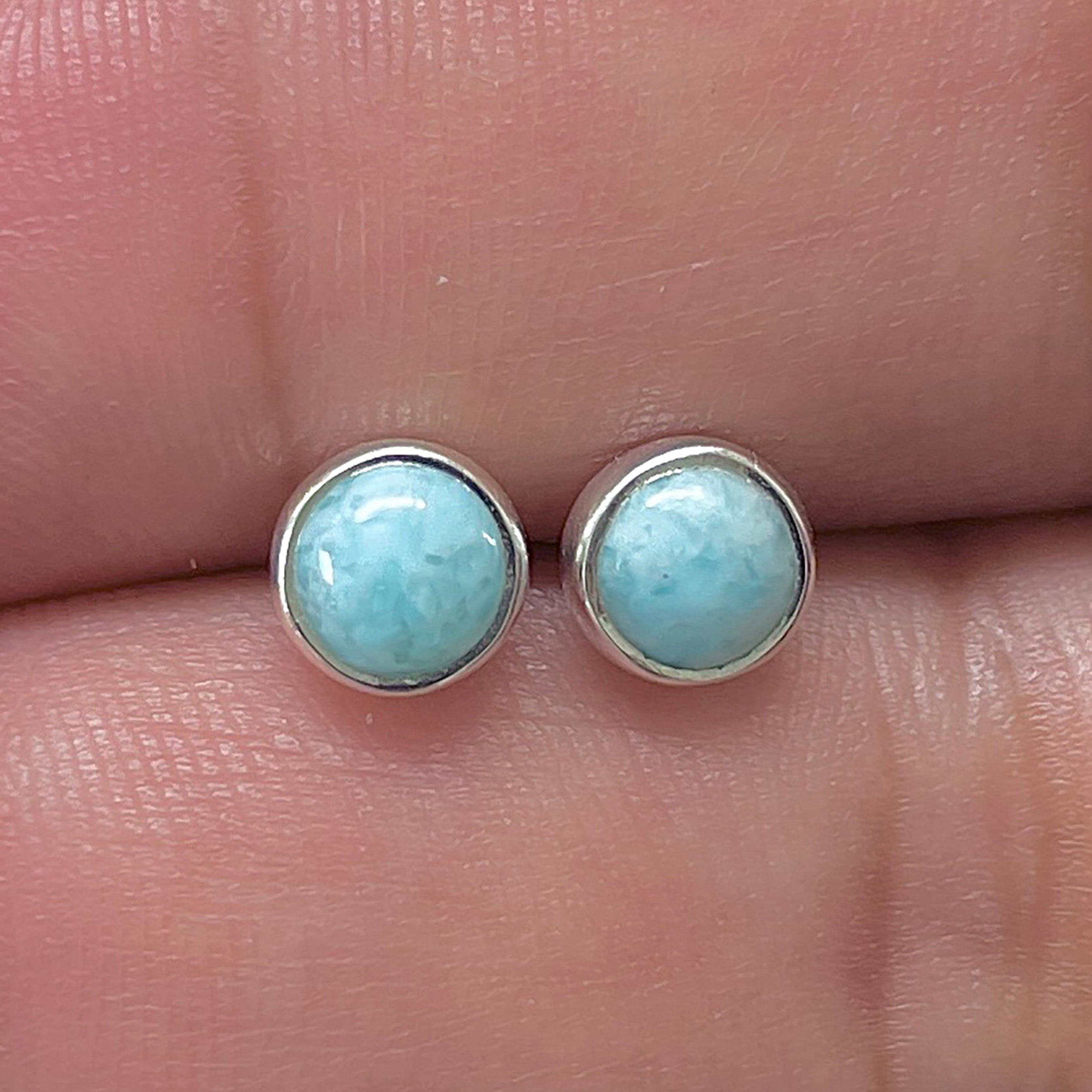 Larimar Stud Earring-(LAR-E-3278.)