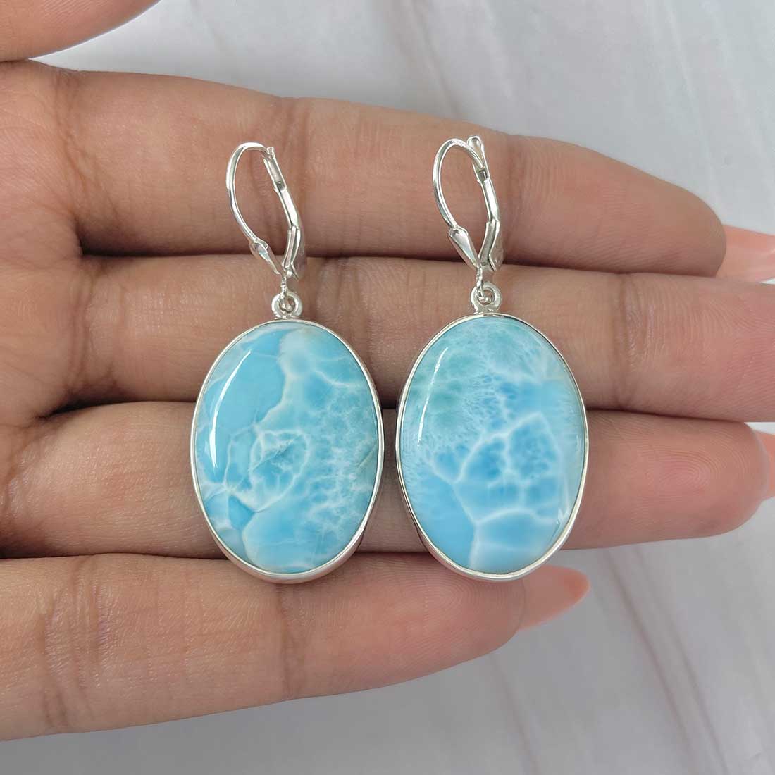 Larimar Earring-(LAR-E-328.)