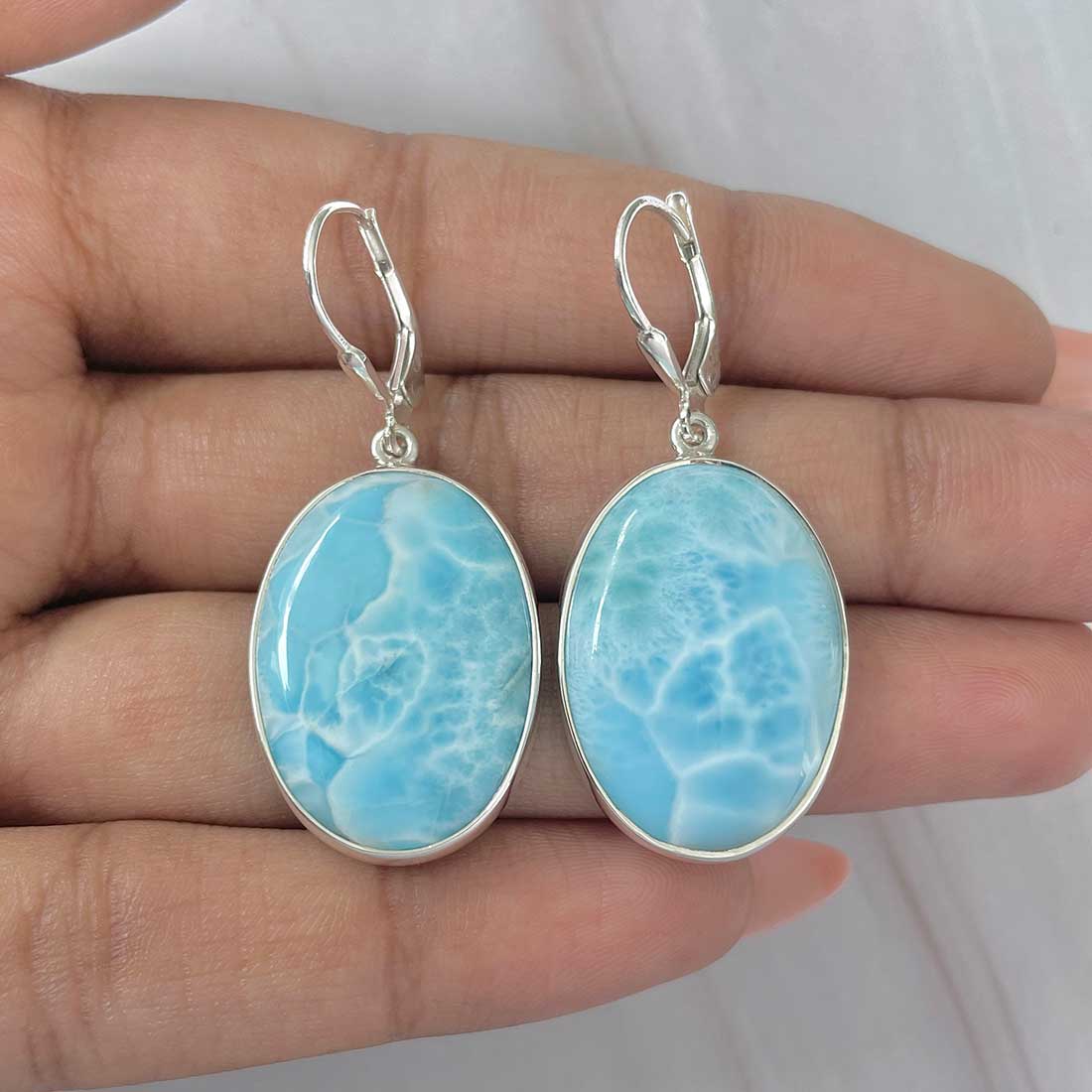 Larimar Earring-(LAR-E-328.)