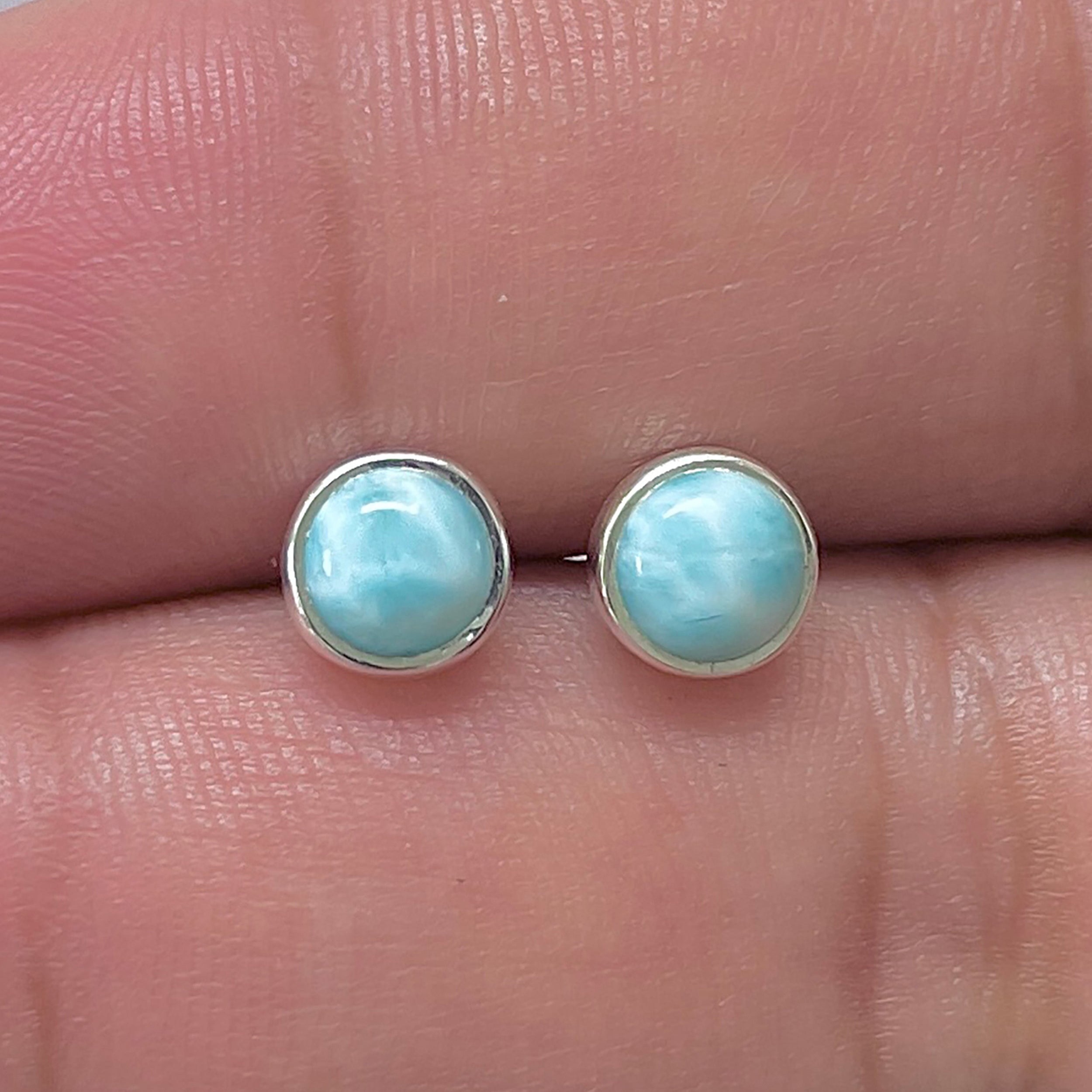 Larimar Stud Earring-(LAR-E-3280.)