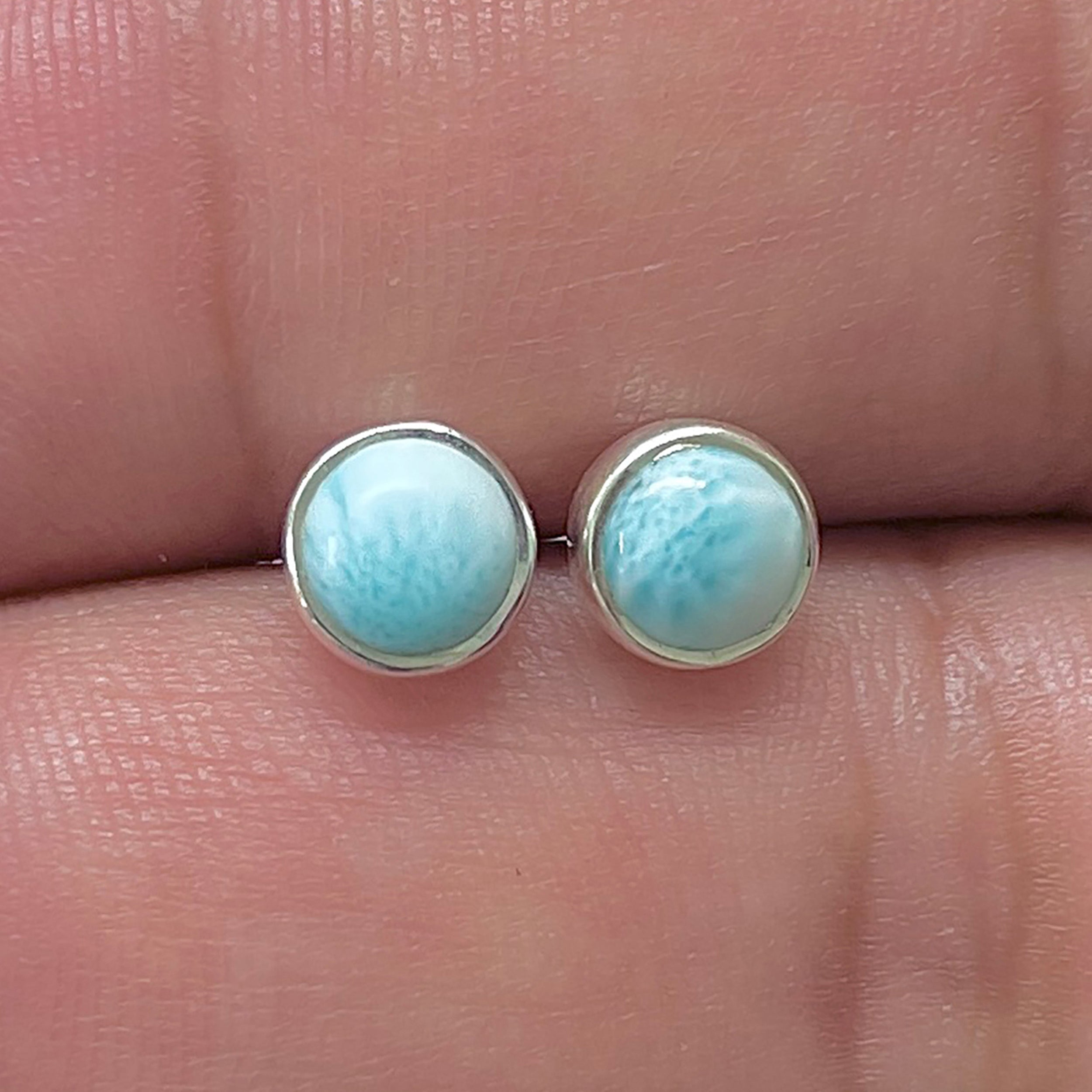 Larimar Stud Earring-(LAR-E-3281.)