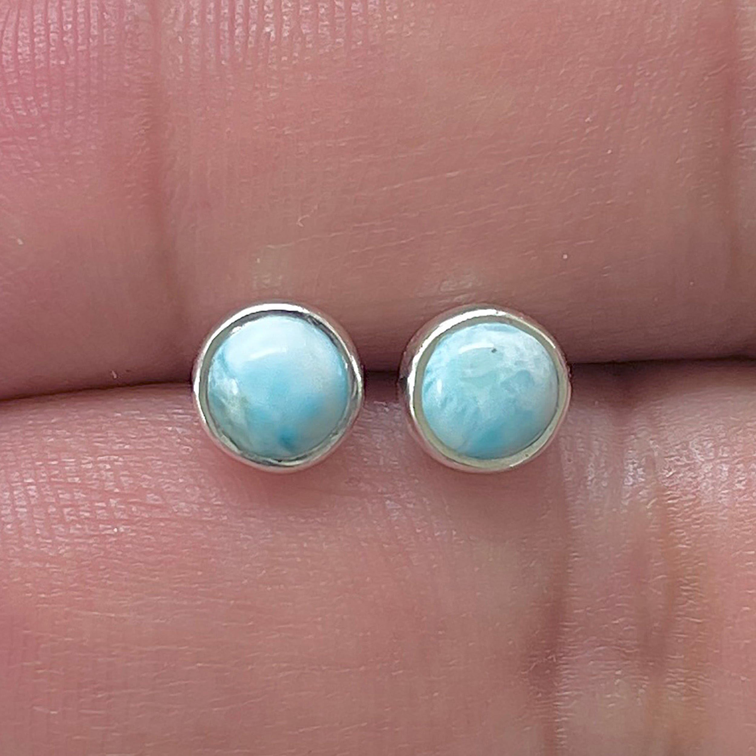 Larimar Stud Earring-(LAR-E-3282.)