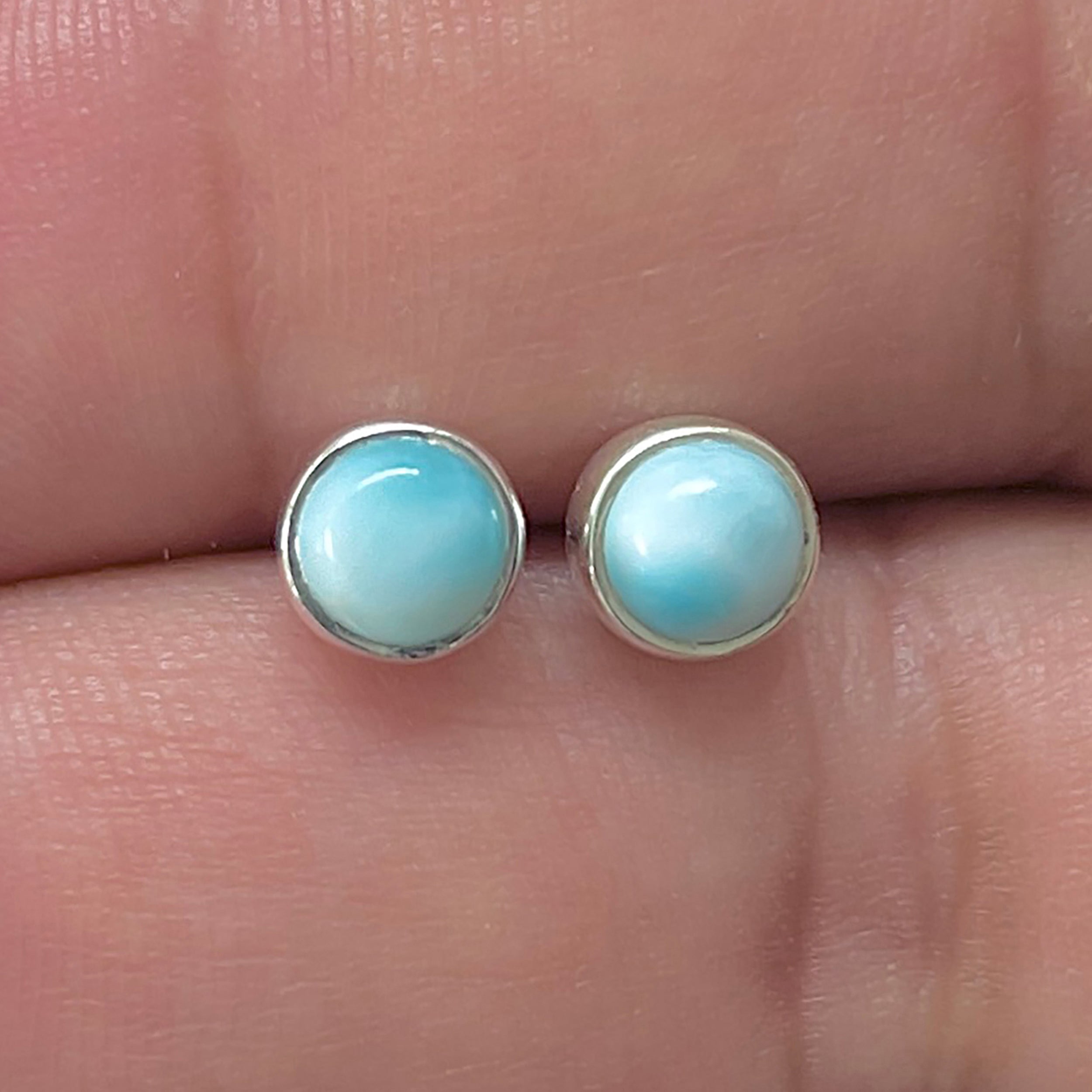 Larimar Stud Earring-(LAR-E-3283.)