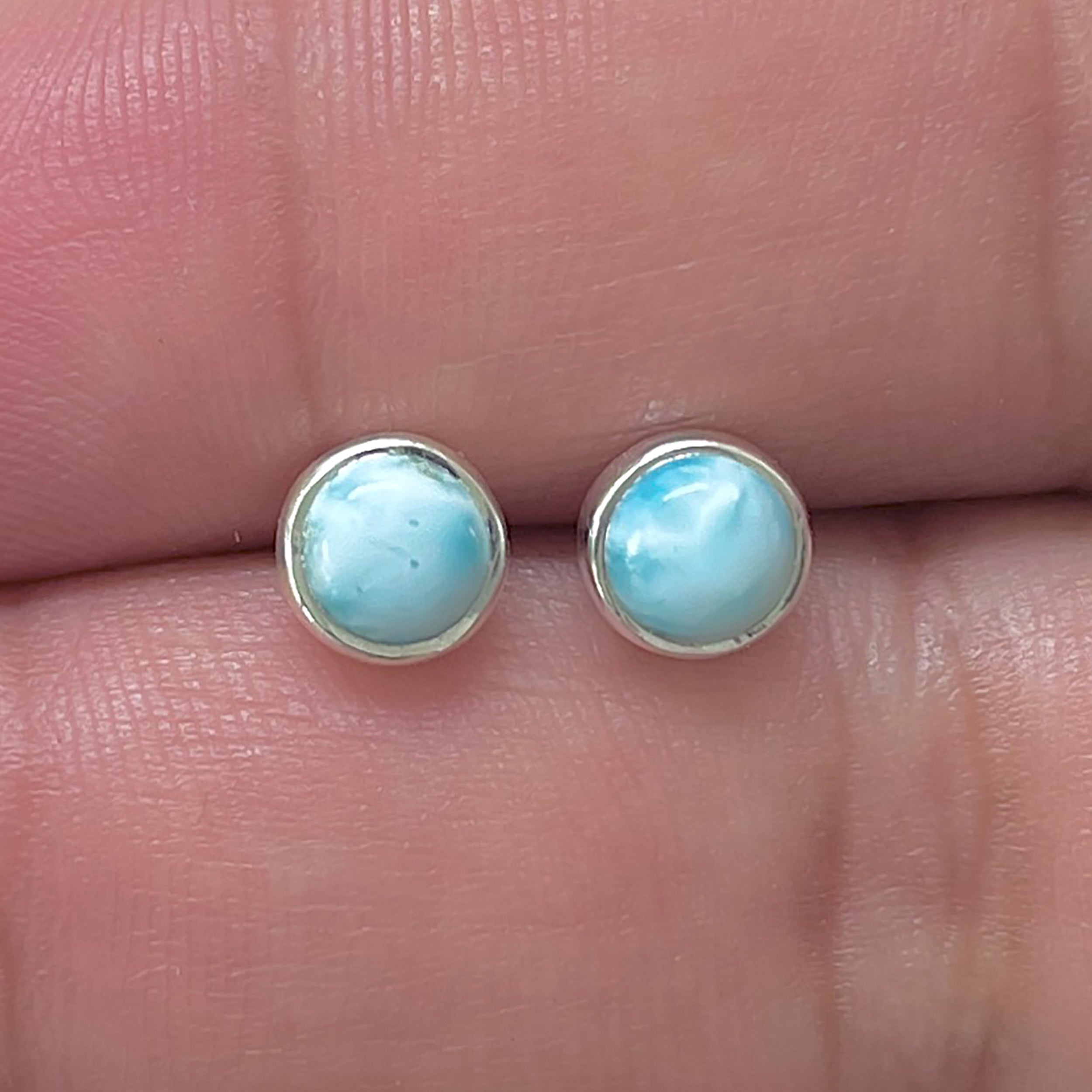 Larimar Stud Earring-(LAR-E-3284.)