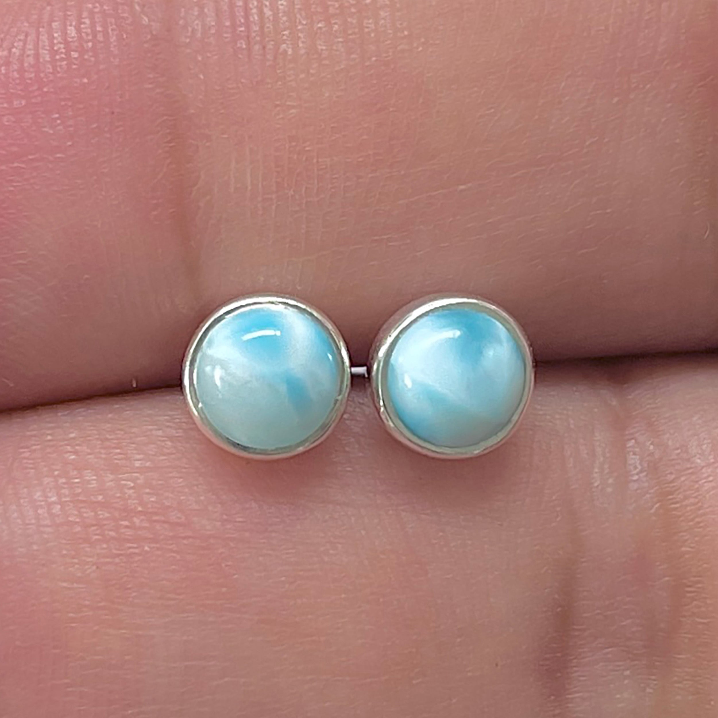 Larimar Stud Earring-(LAR-E-3285.)