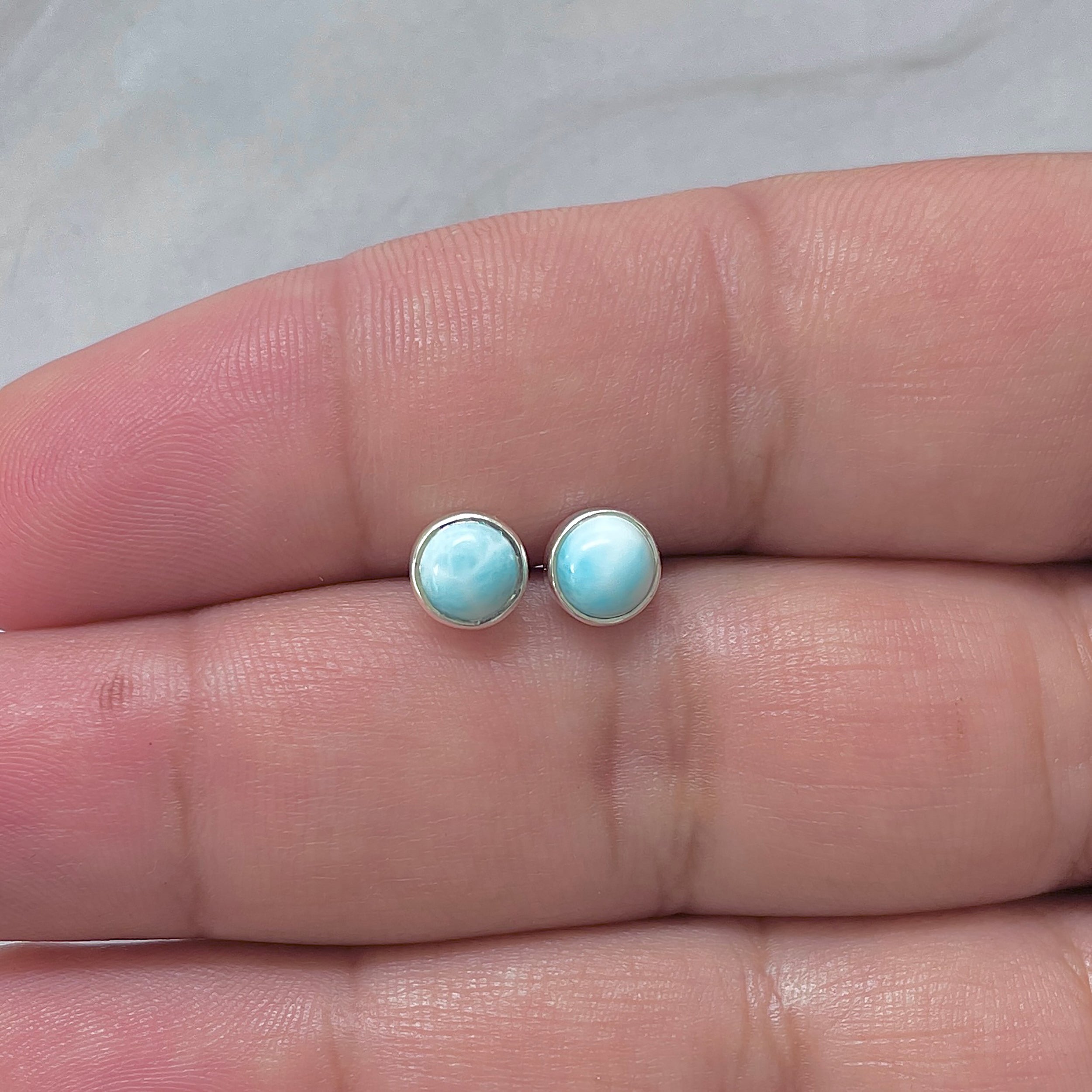 Larimar Stud Earring-(LAR-E-3286.)