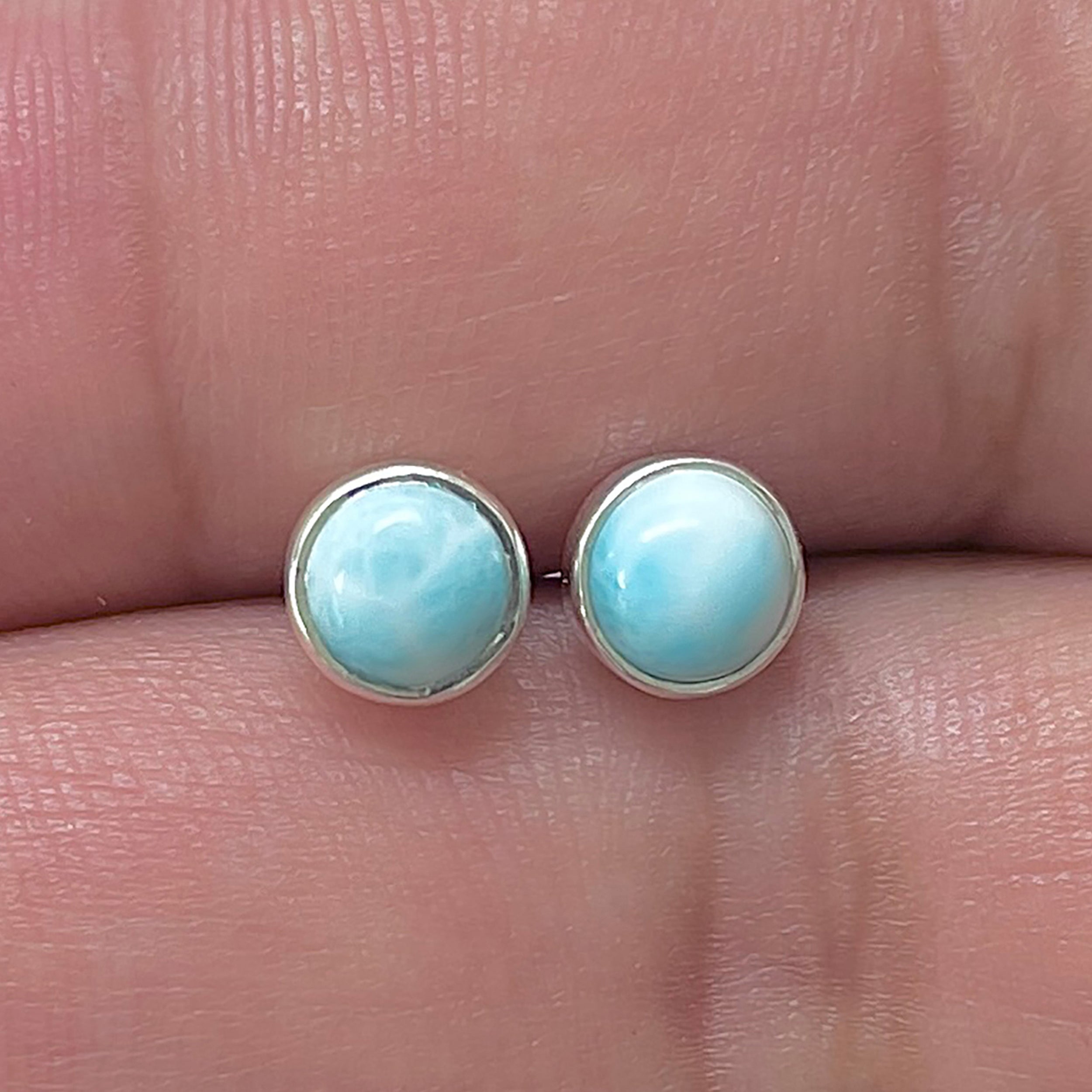 Larimar Stud Earring-(LAR-E-3286.)