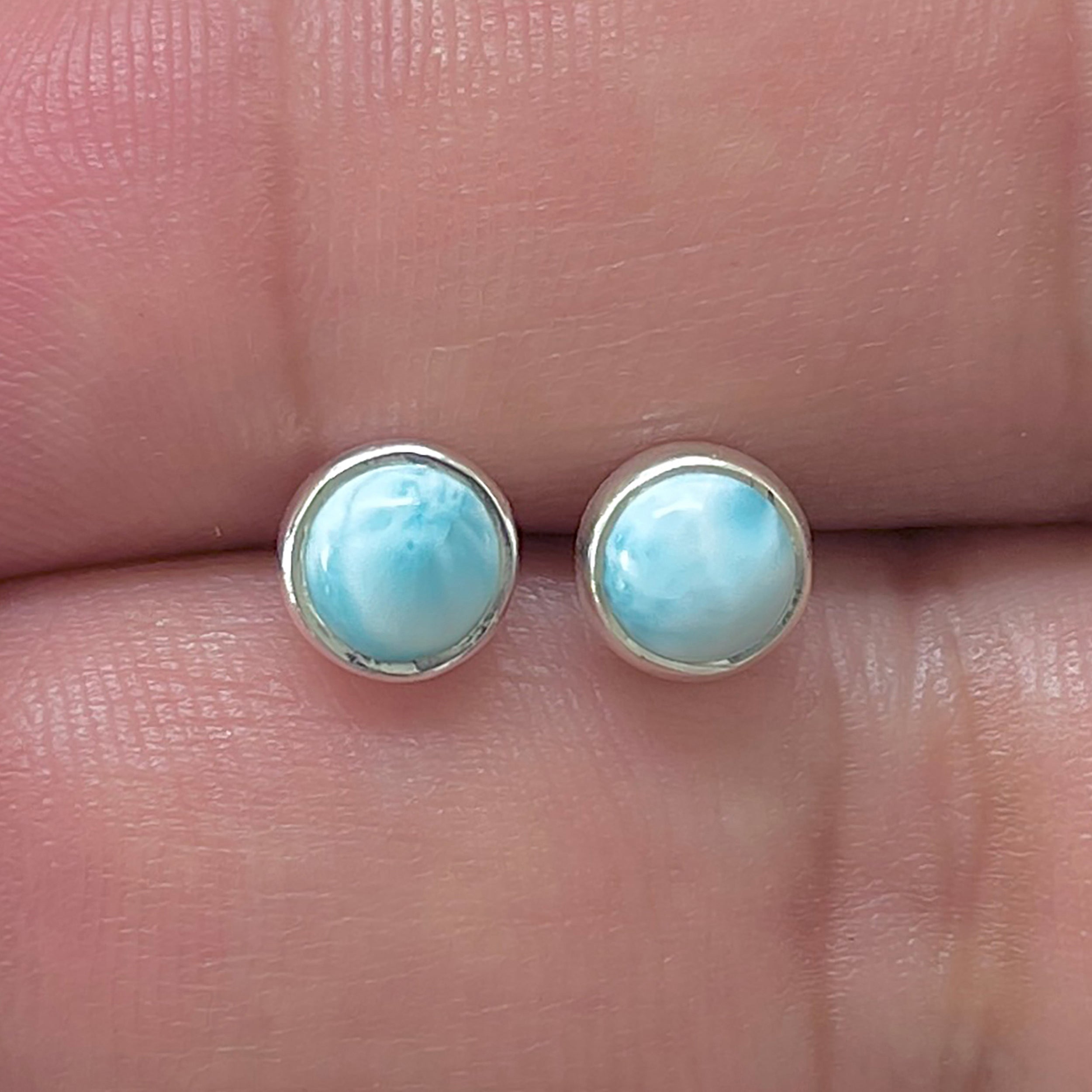 Larimar Stud Earring-(LAR-E-3287.)