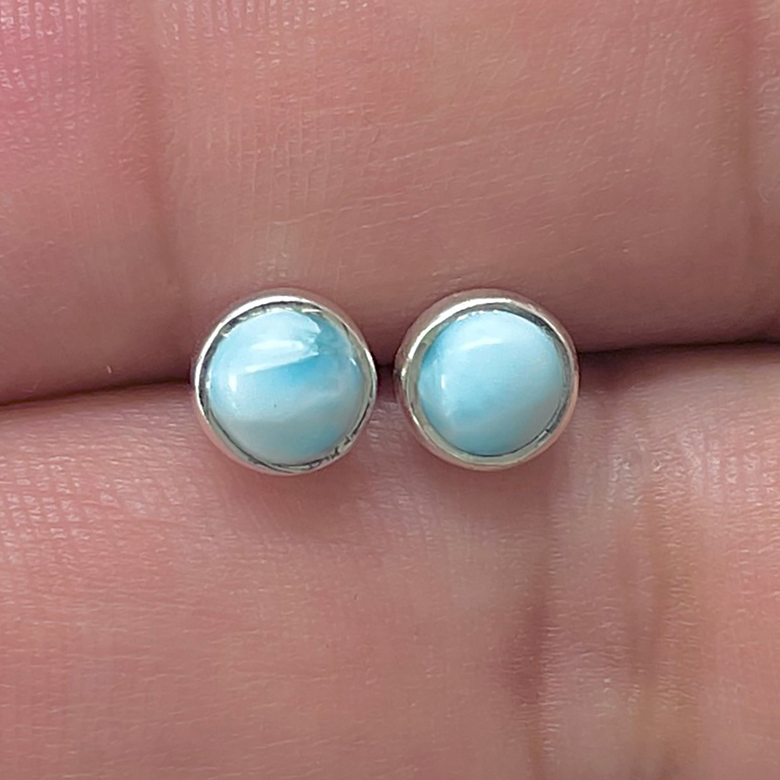 Larimar Stud Earring-(LAR-E-3288.)