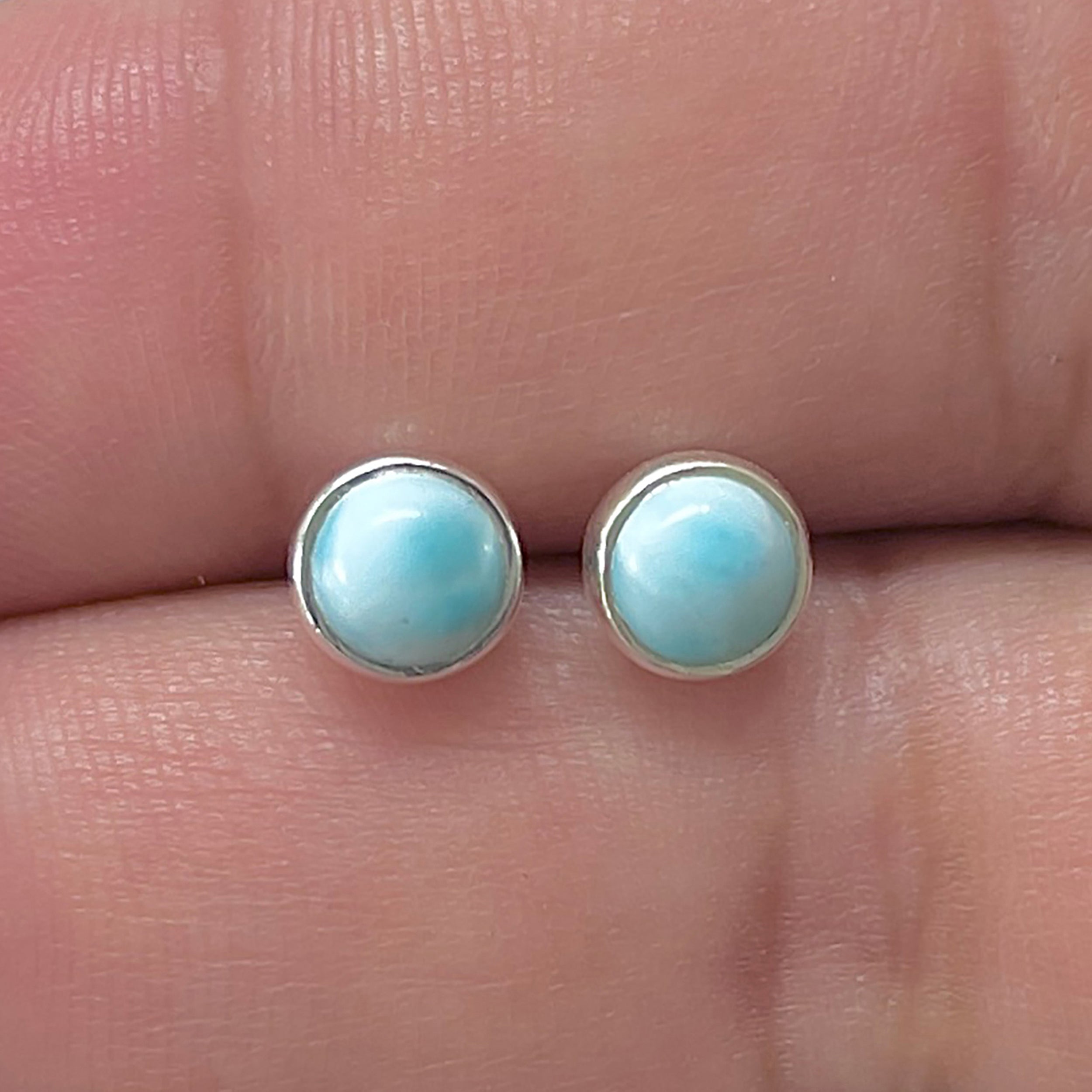 Larimar Stud Earring-(LAR-E-3289.)