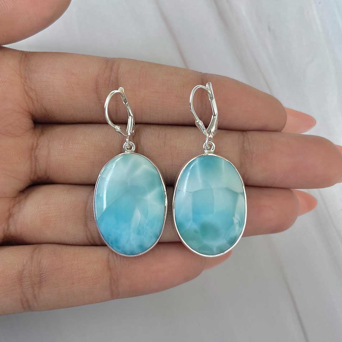 Larimar Earring-(LAR-E-329.)
