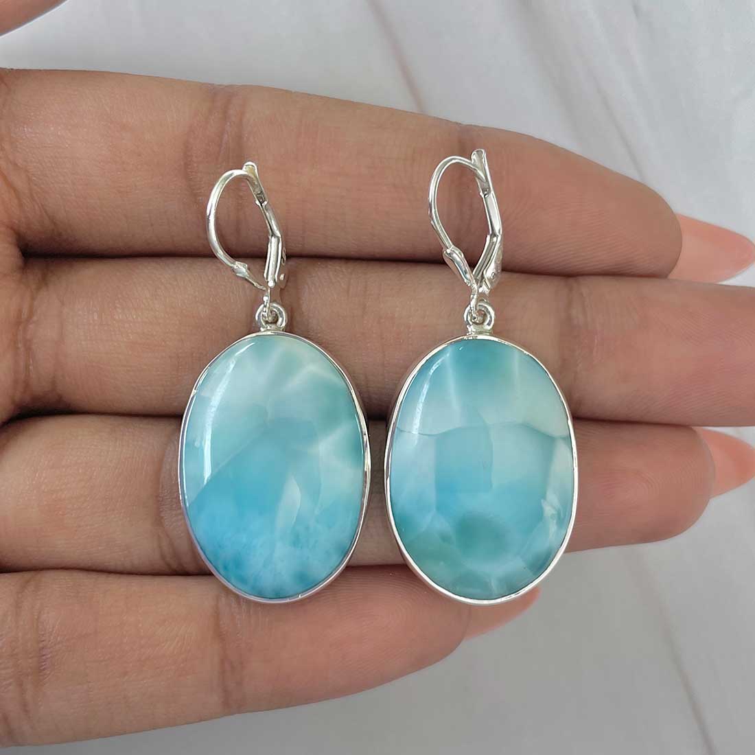 Larimar Earring-(LAR-E-329.)