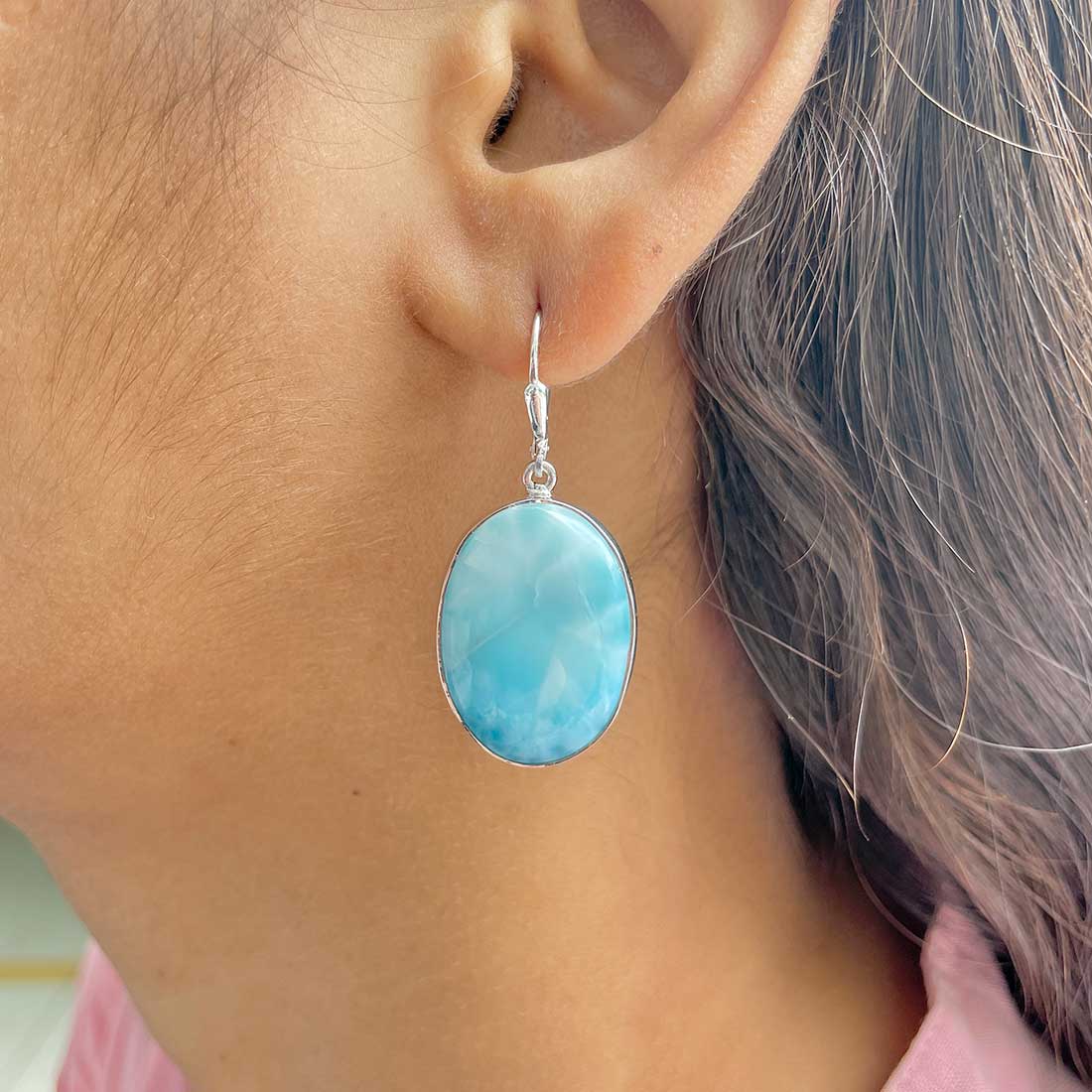 Larimar Earring-(LAR-E-329.)