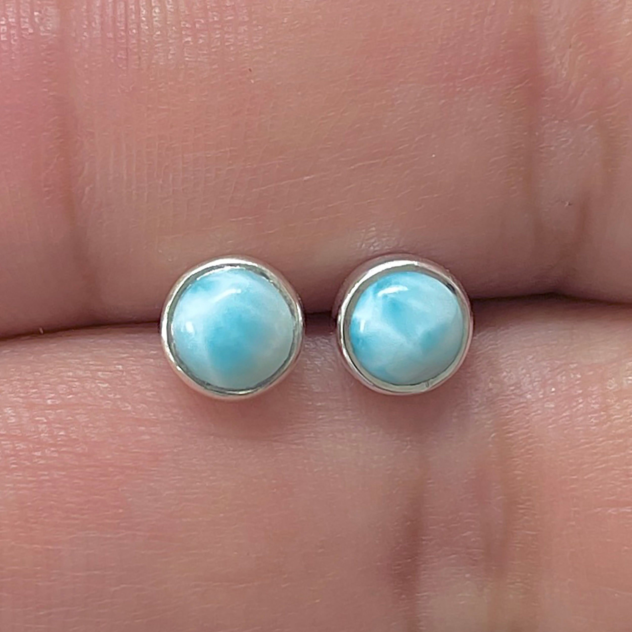 Larimar Stud Earring-(LAR-E-3290.)