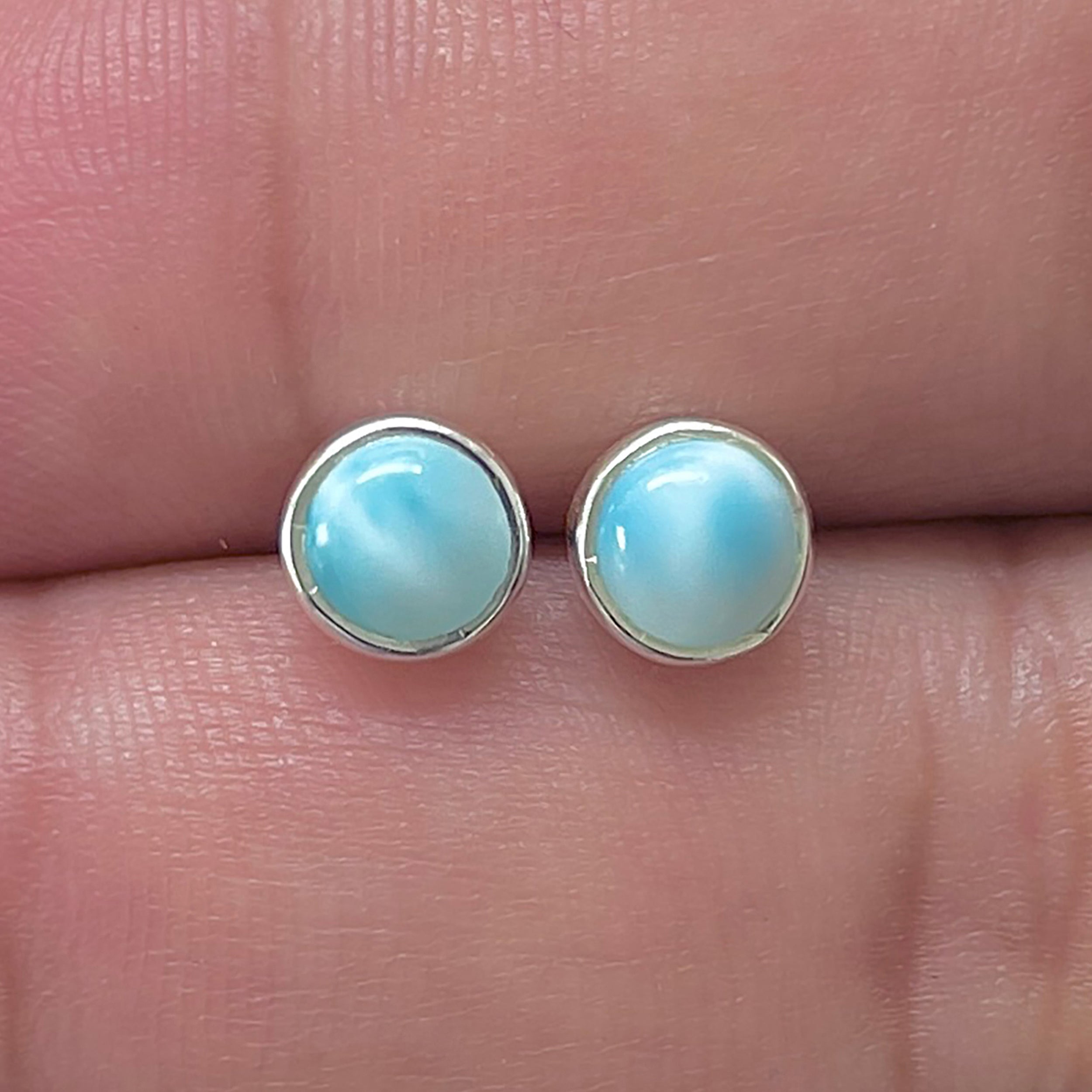 Larimar Stud Earring-(LAR-E-3292.)