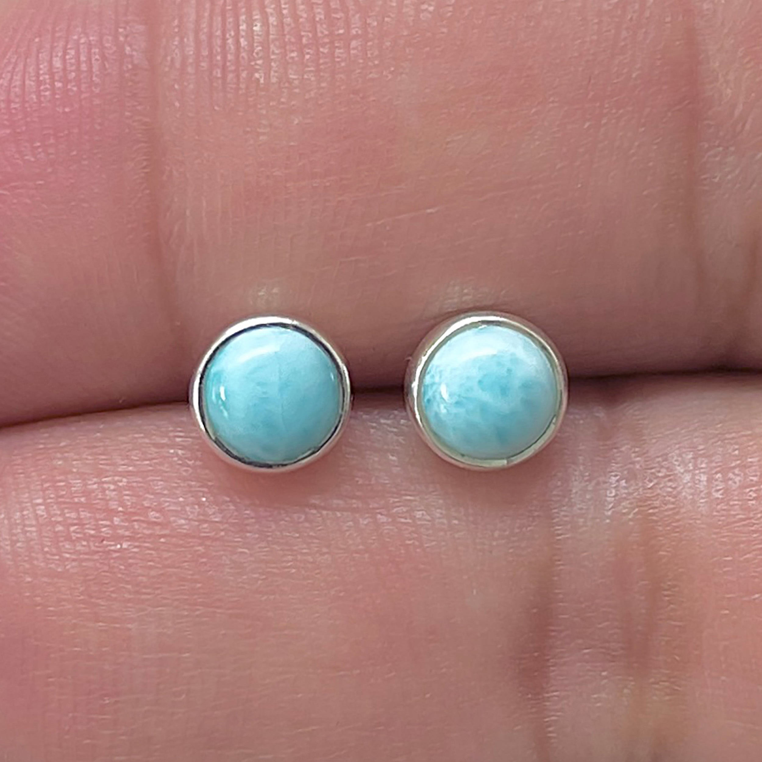 Larimar Stud Earring-(LAR-E-3293.)