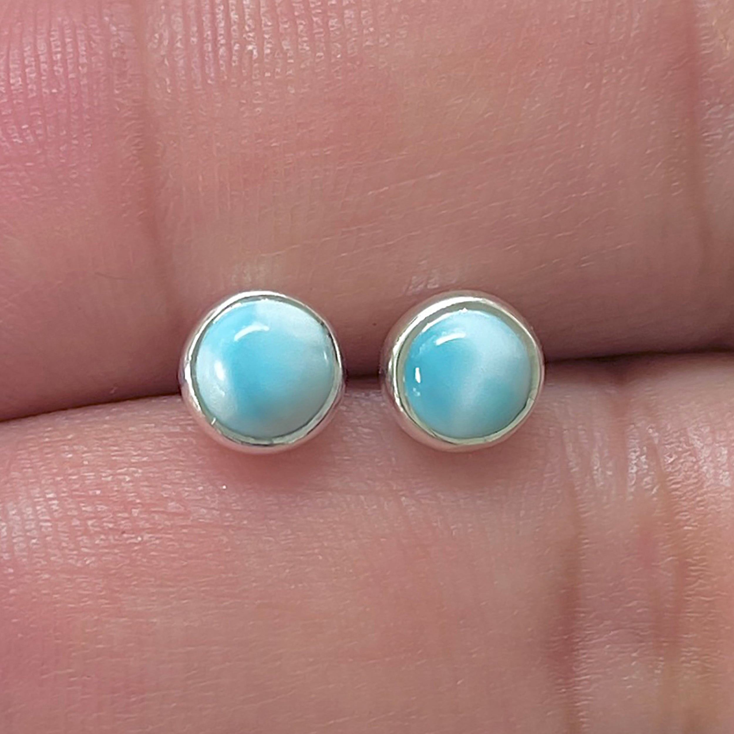 Larimar Stud Earring-(LAR-E-3294.)