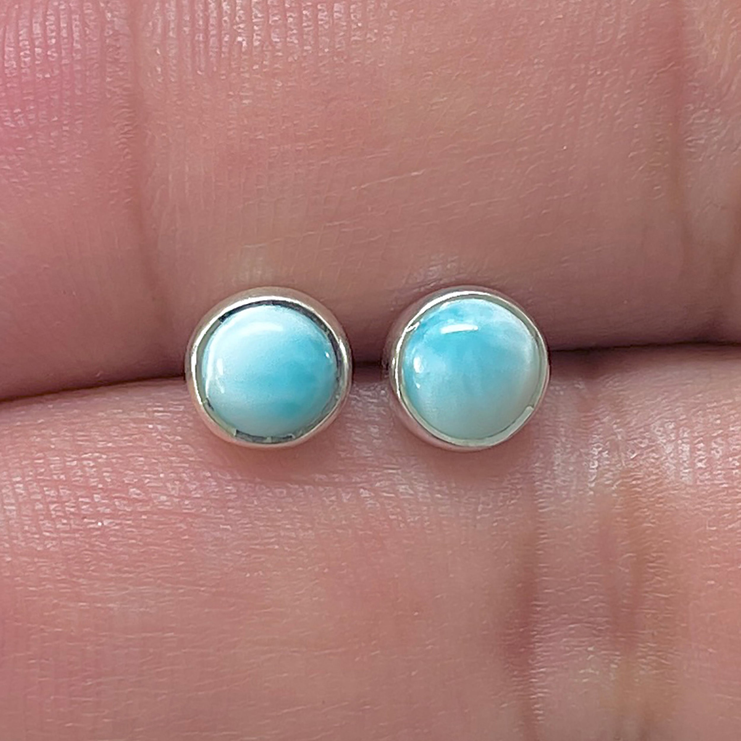 Larimar Stud Earring-(LAR-E-3295.)