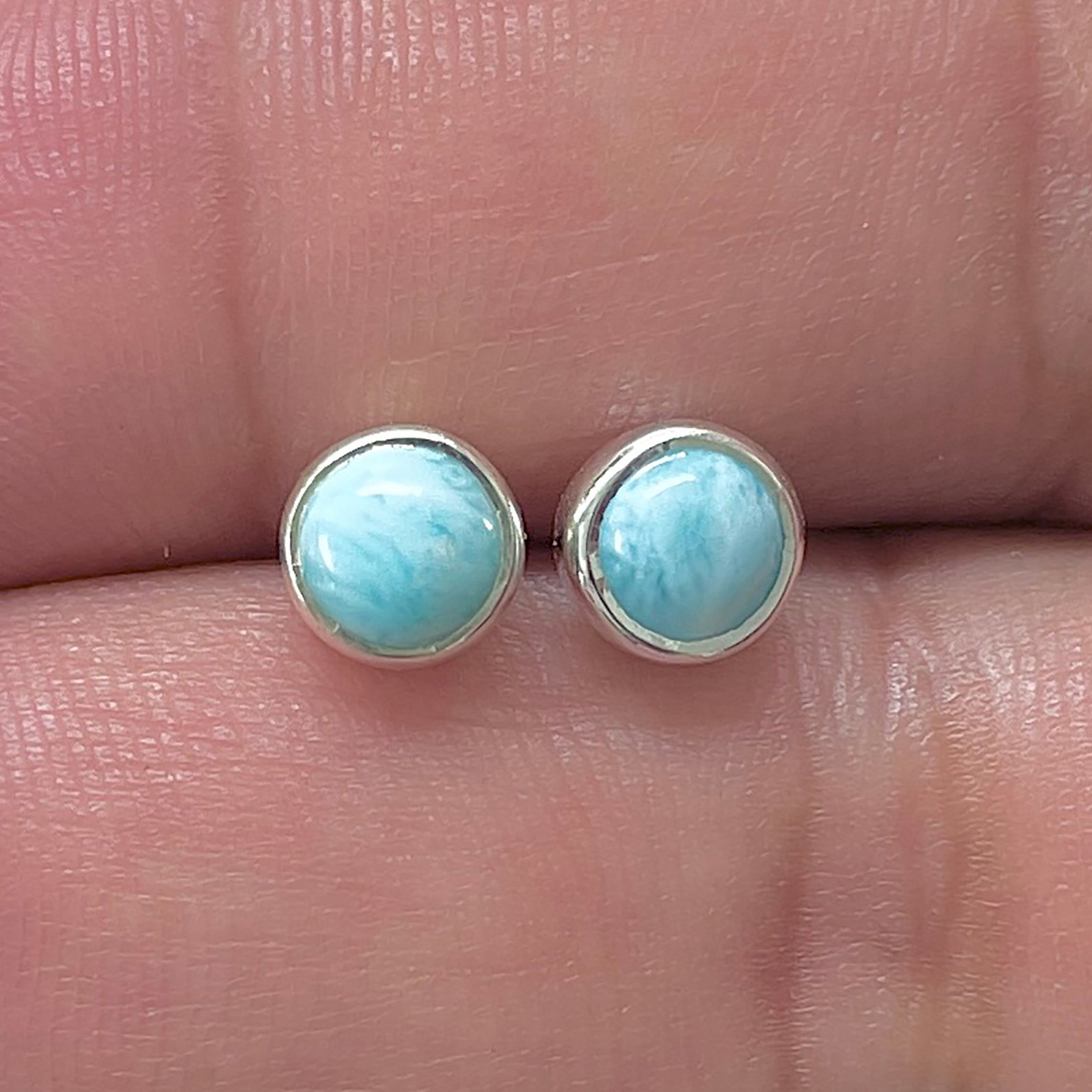 Larimar Stud Earring-(LAR-E-3296.)