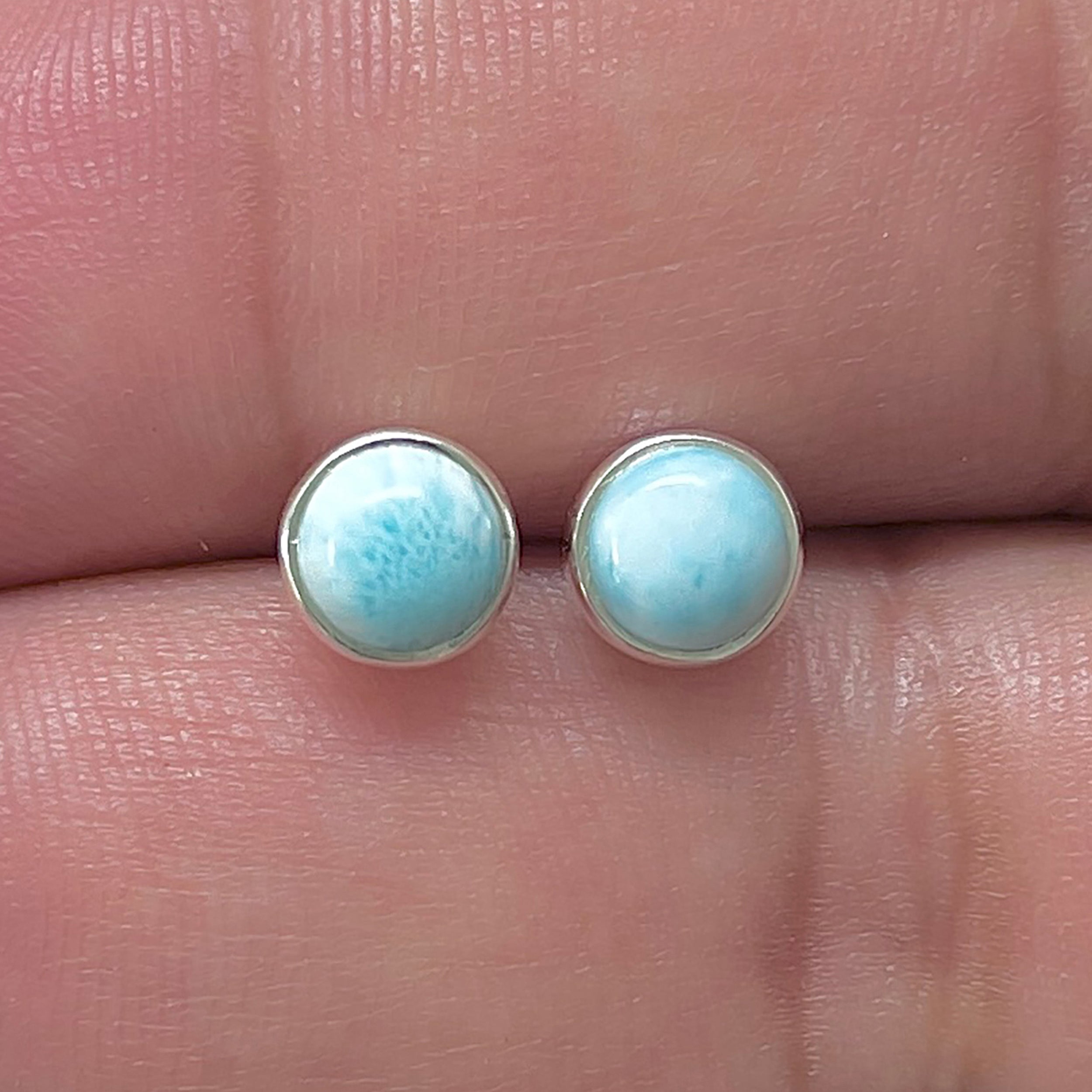 Larimar Stud Earring-(LAR-E-3297.)