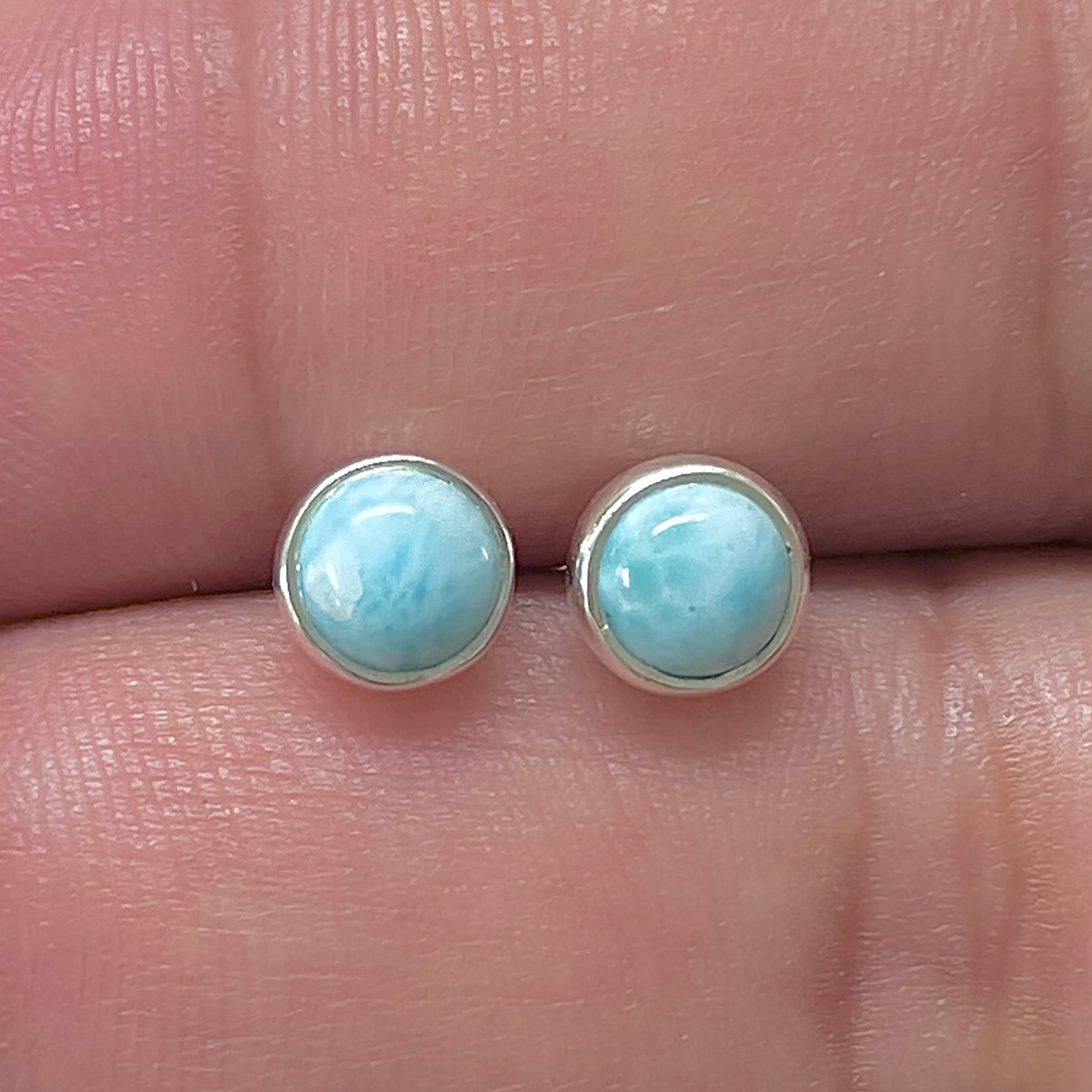 Larimar Stud Earring-(LAR-E-3298.)
