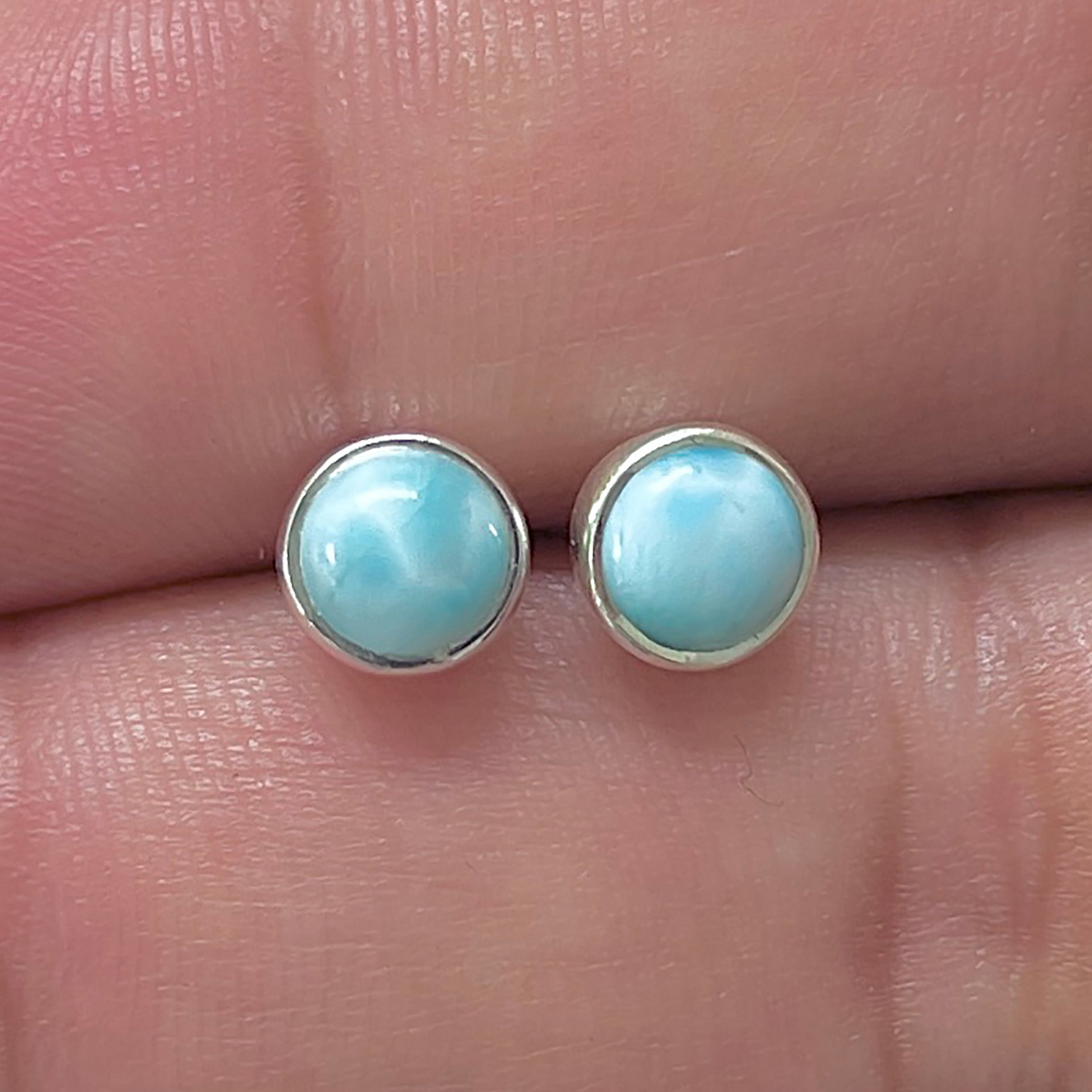 Larimar Stud Earring-(LAR-E-3299.)