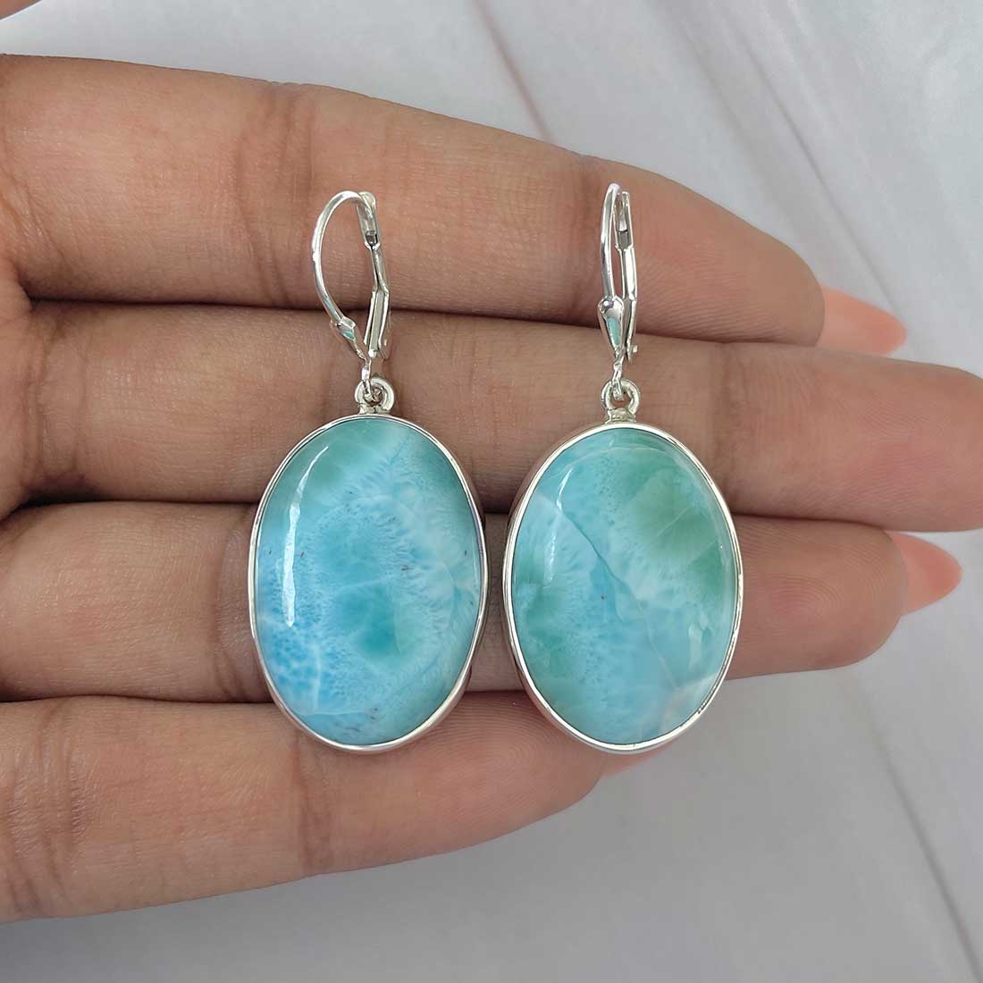 Larimar Earring-(LAR-E-330.)