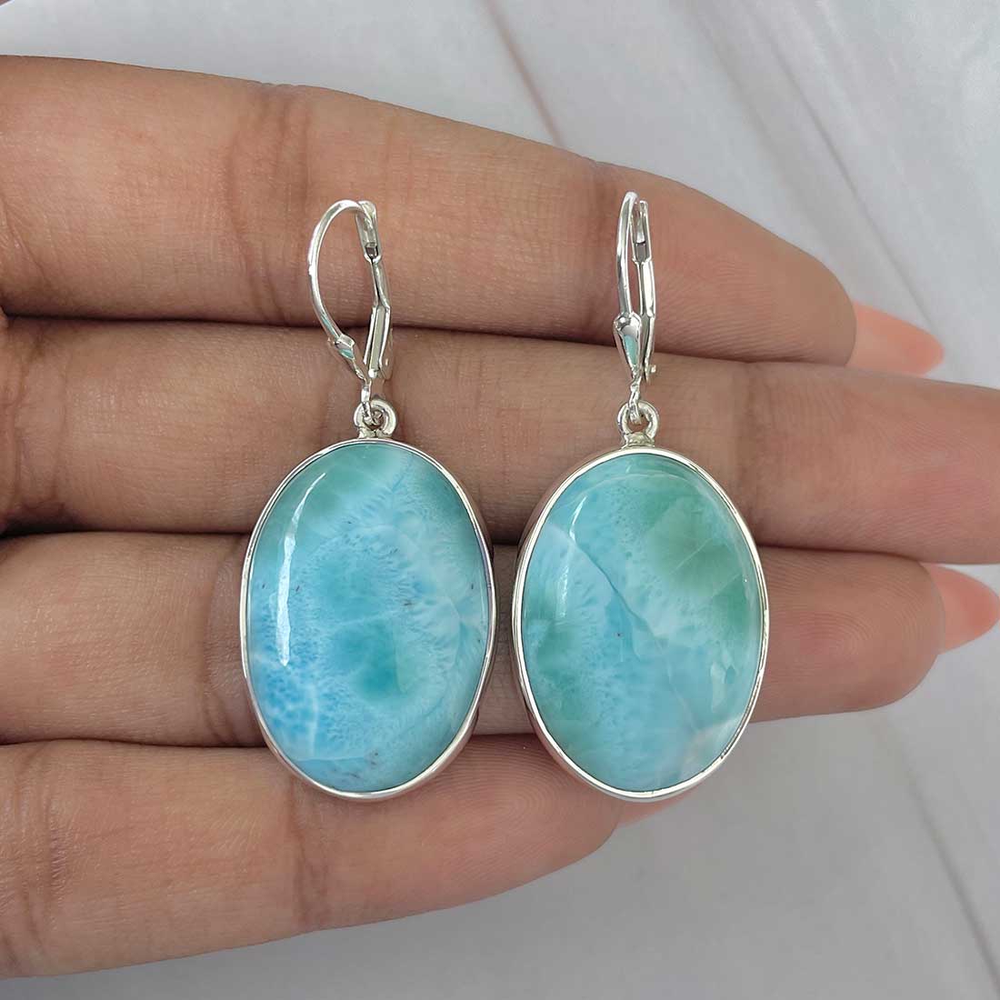 Larimar Earring-(LAR-E-330.)