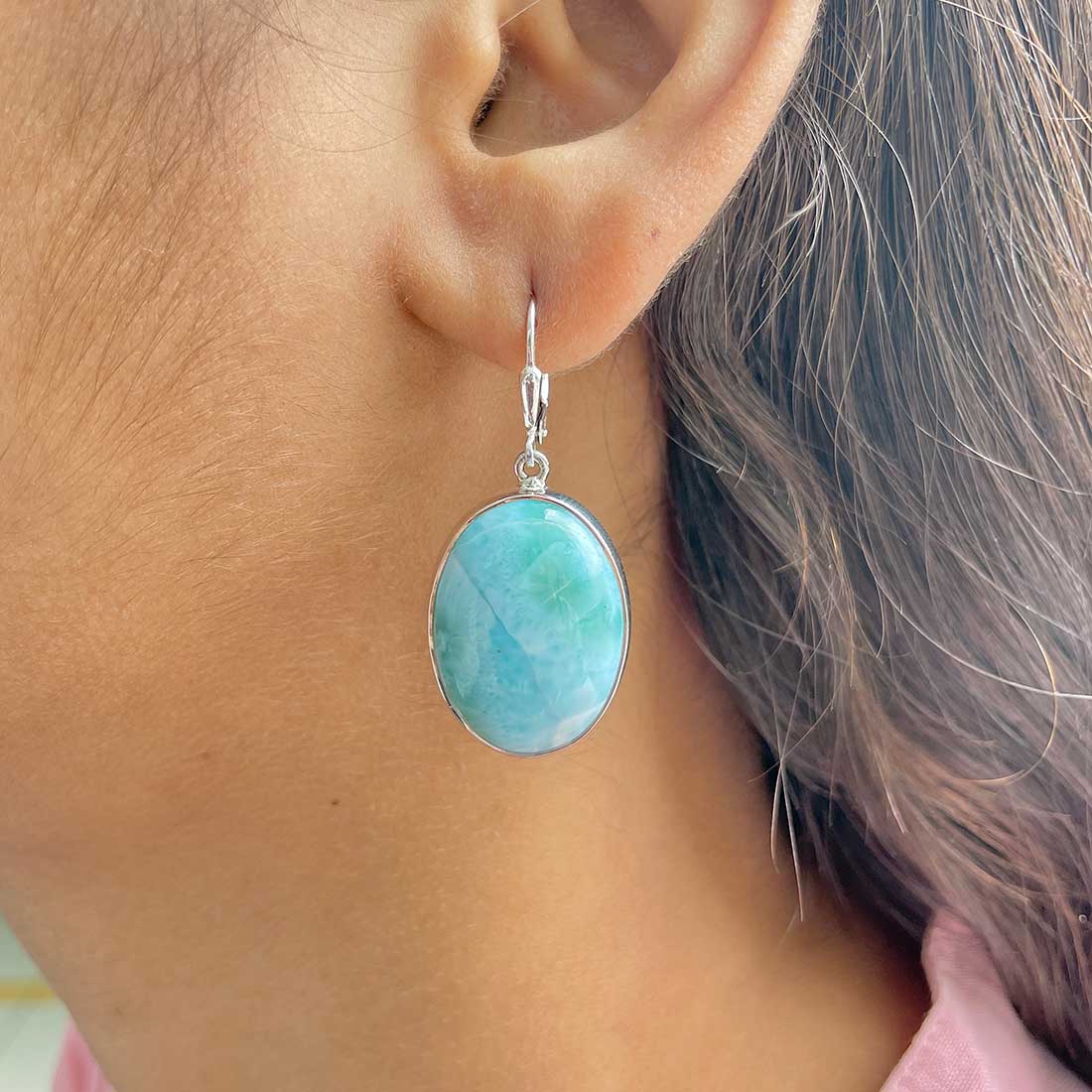 Larimar Earring-(LAR-E-330.)