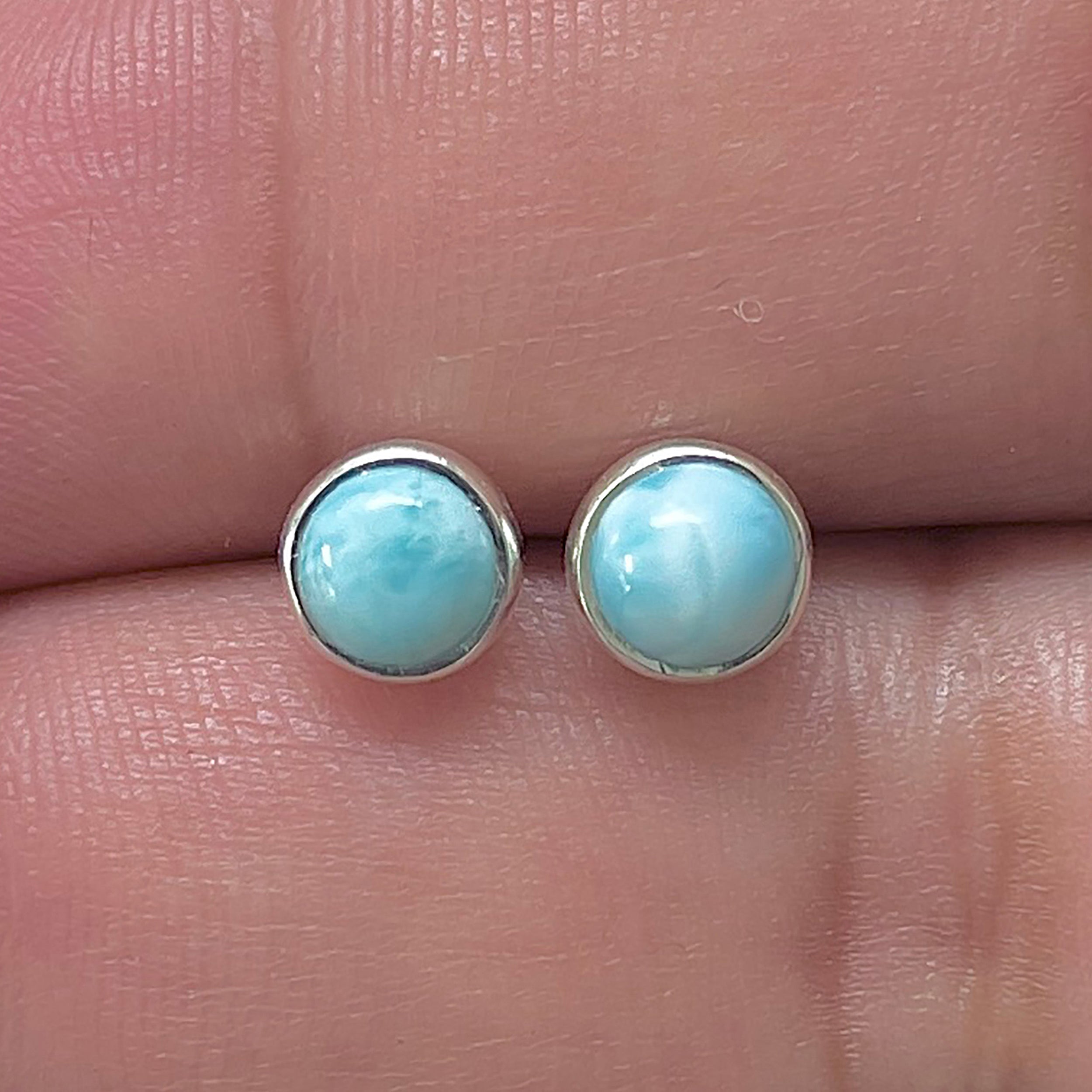 Larimar Stud Earring-(LAR-E-3300.)
