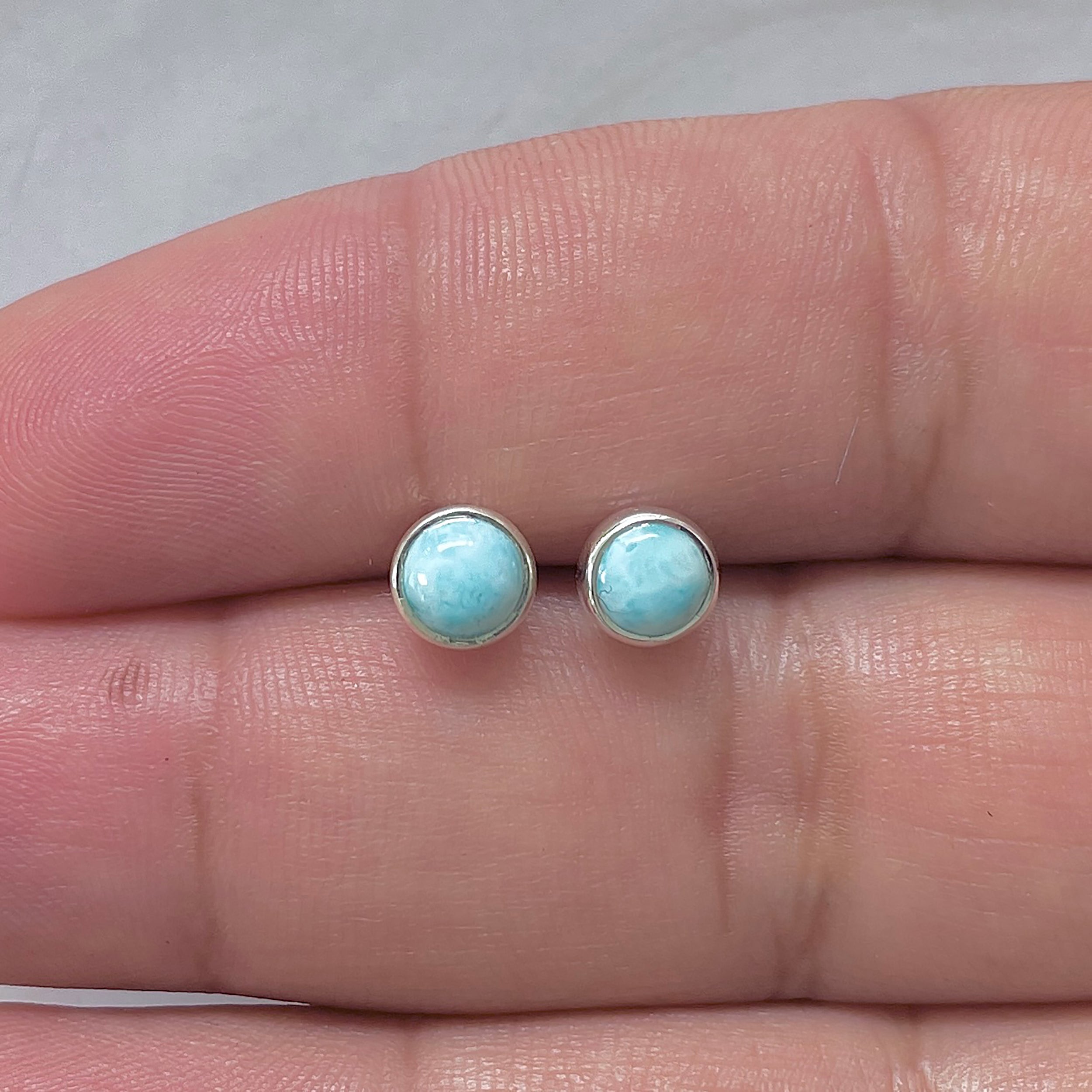 Larimar Stud Earring-(LAR-E-3301.)