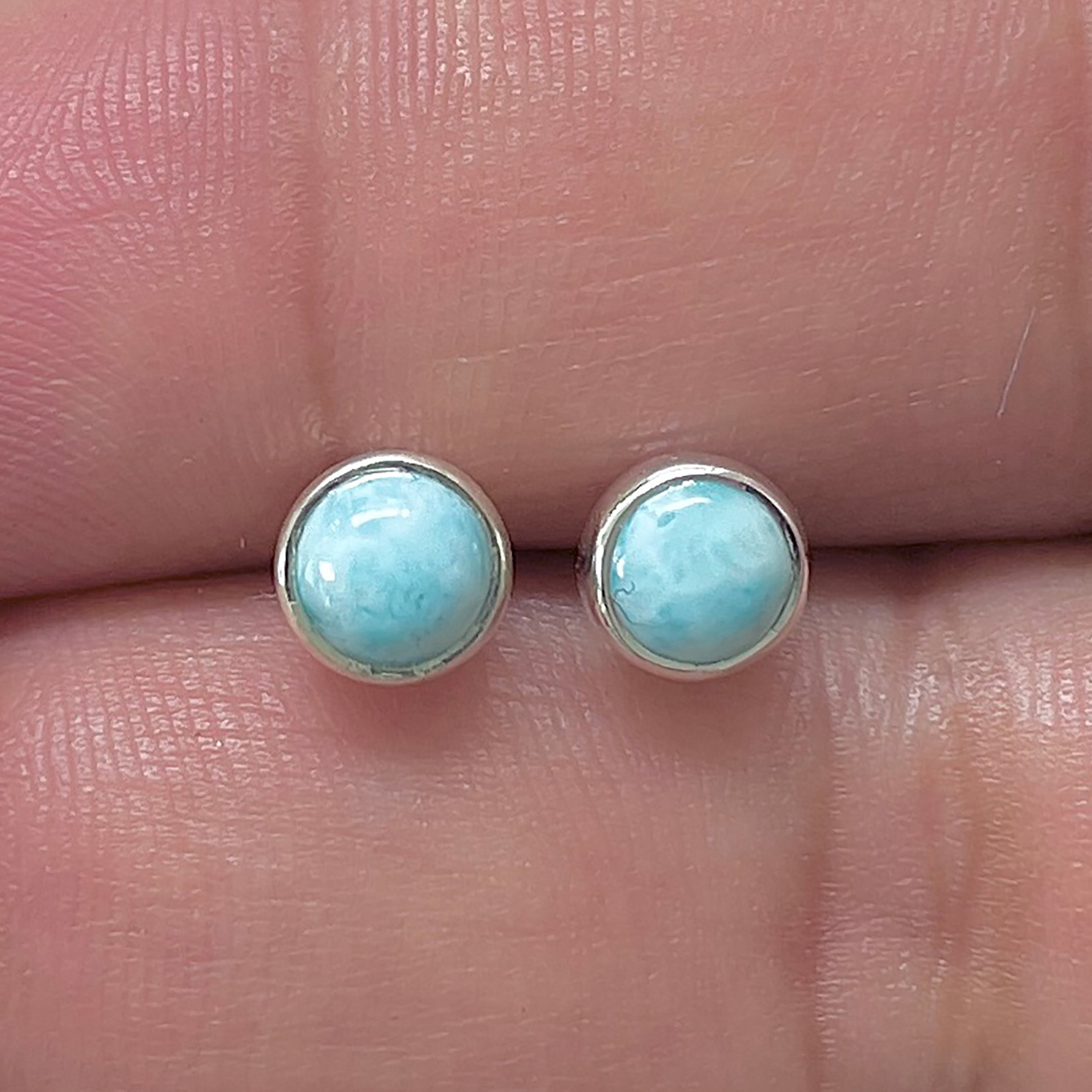 Larimar Stud Earring-(LAR-E-3301.)