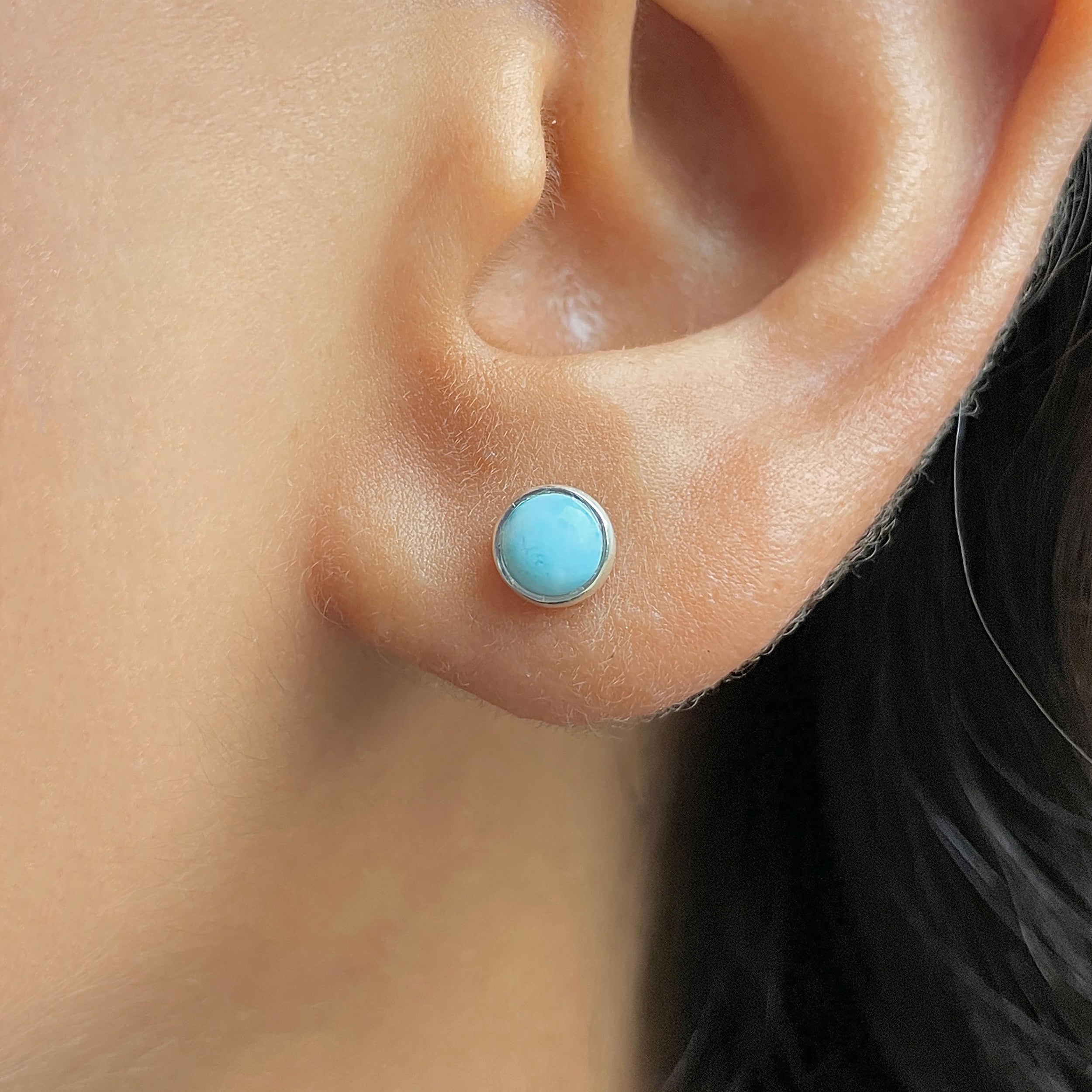 Larimar Stud Earring-(LAR-E-3301.)