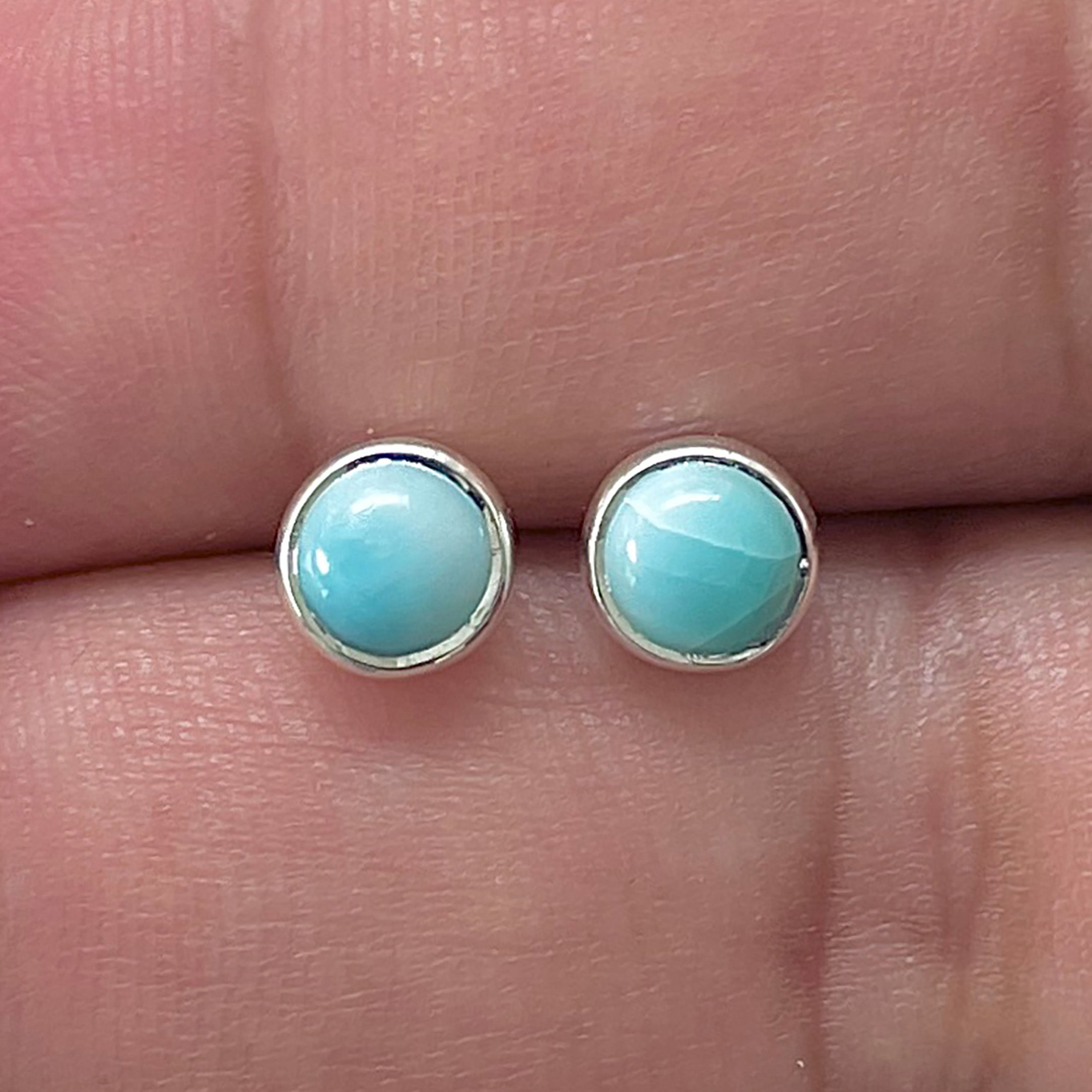 Larimar Stud Earring-(LAR-E-3302.)