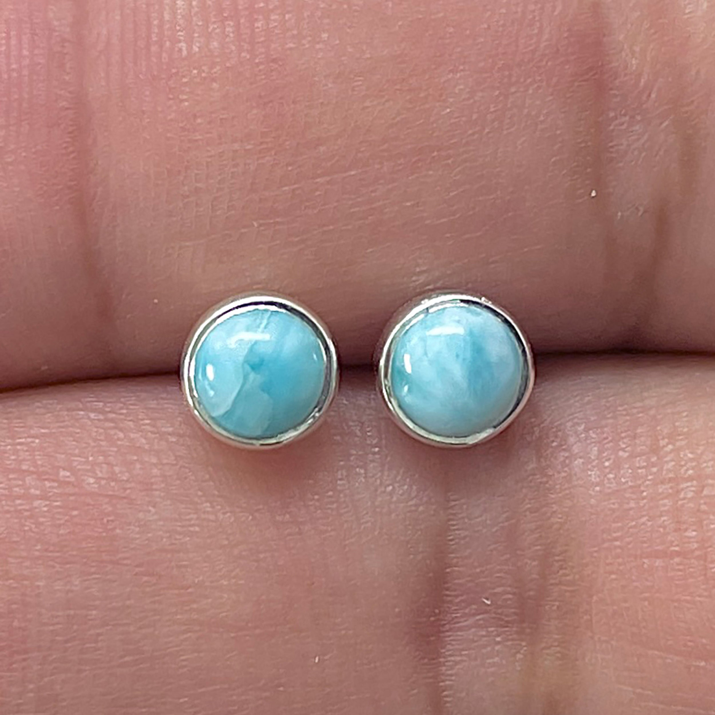 Larimar Stud Earring-(LAR-E-3303.)