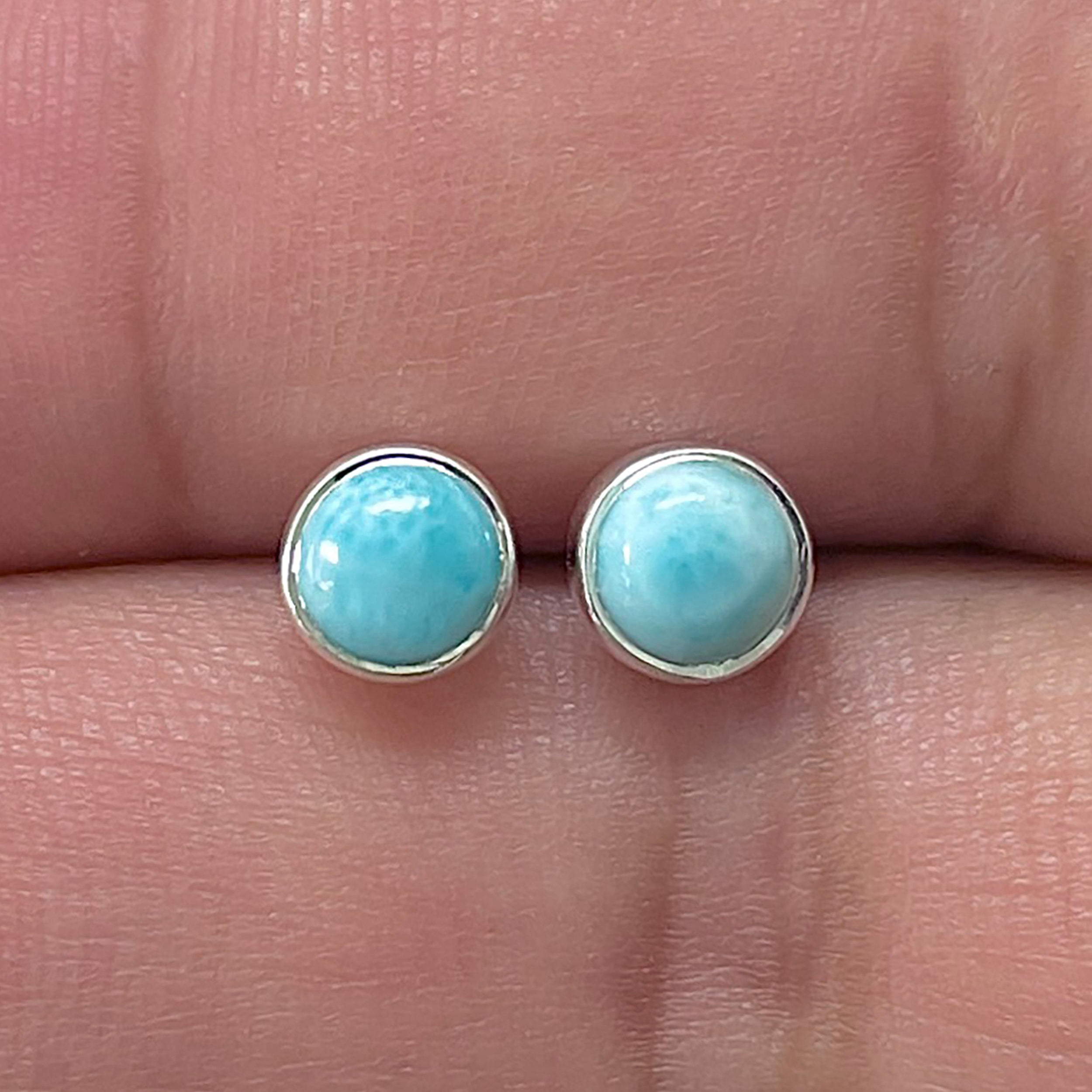 Larimar Stud Earring-(LAR-E-3304.)