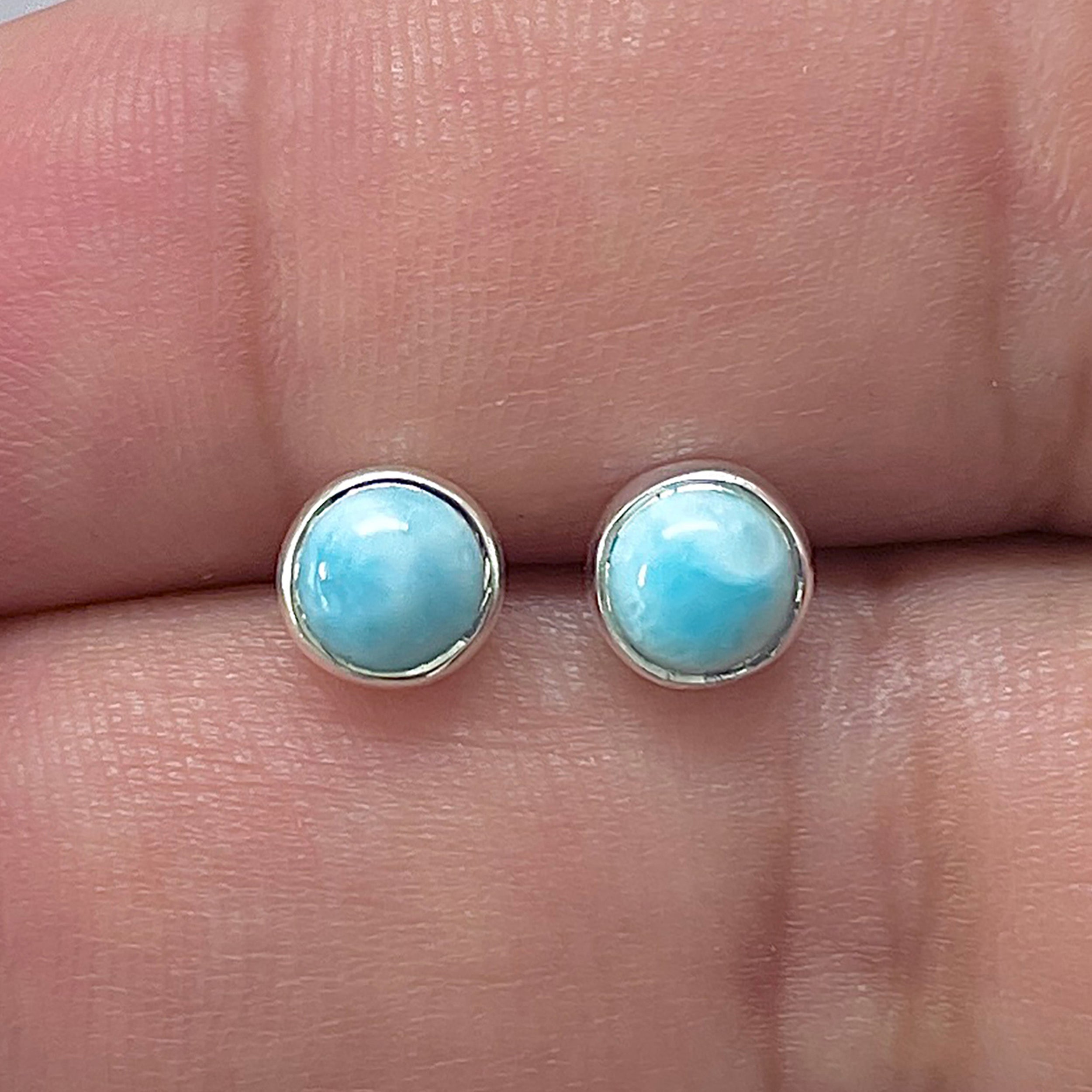 Larimar Stud Earring-(LAR-E-3305.)