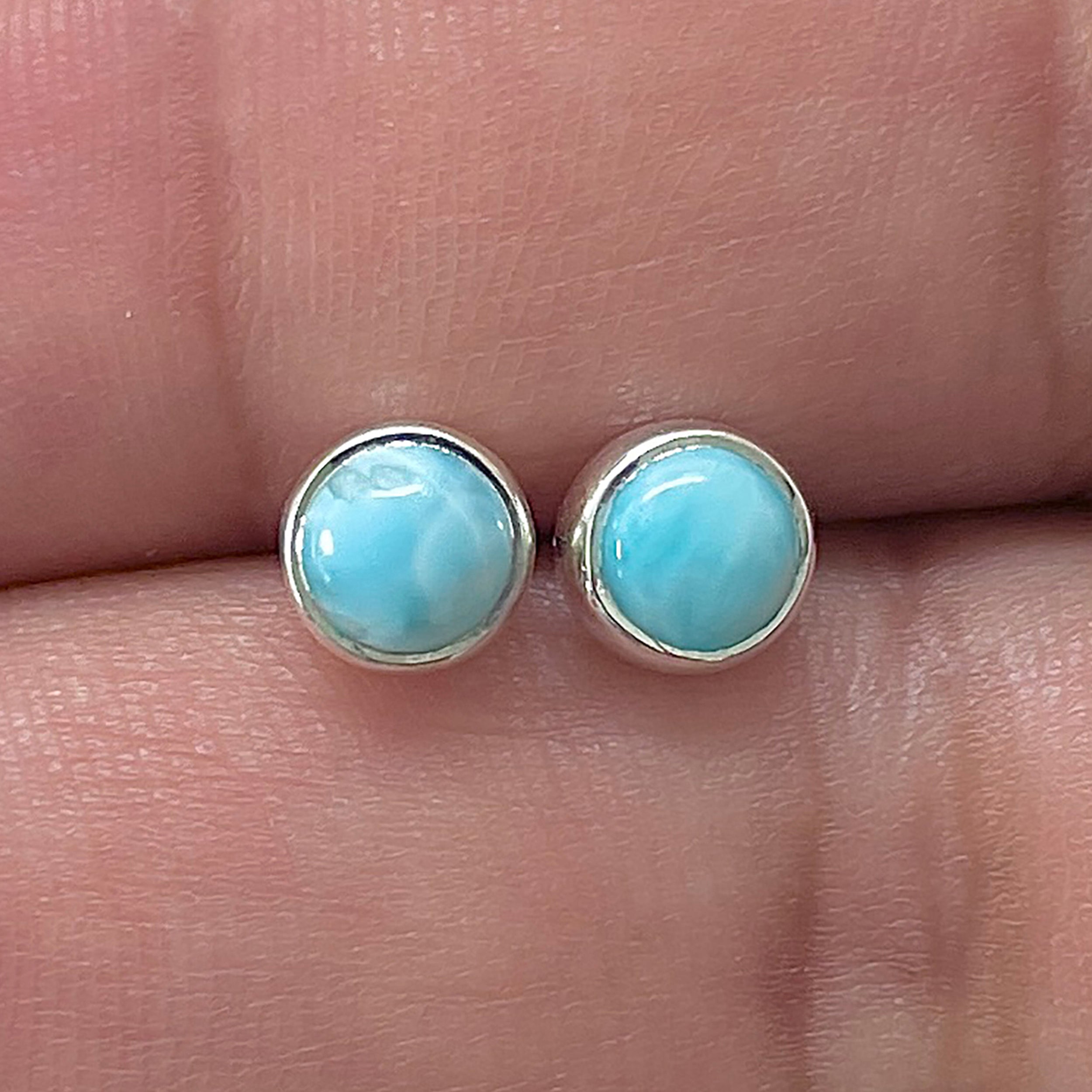 Larimar Stud Earring-(LAR-E-3306.)