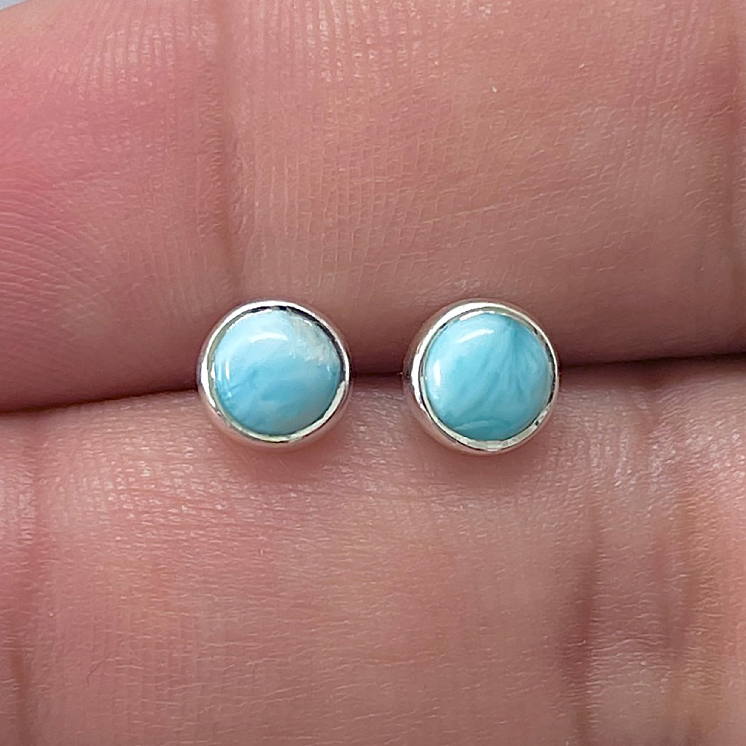 Larimar Stud Earring-(LAR-E-3307.)