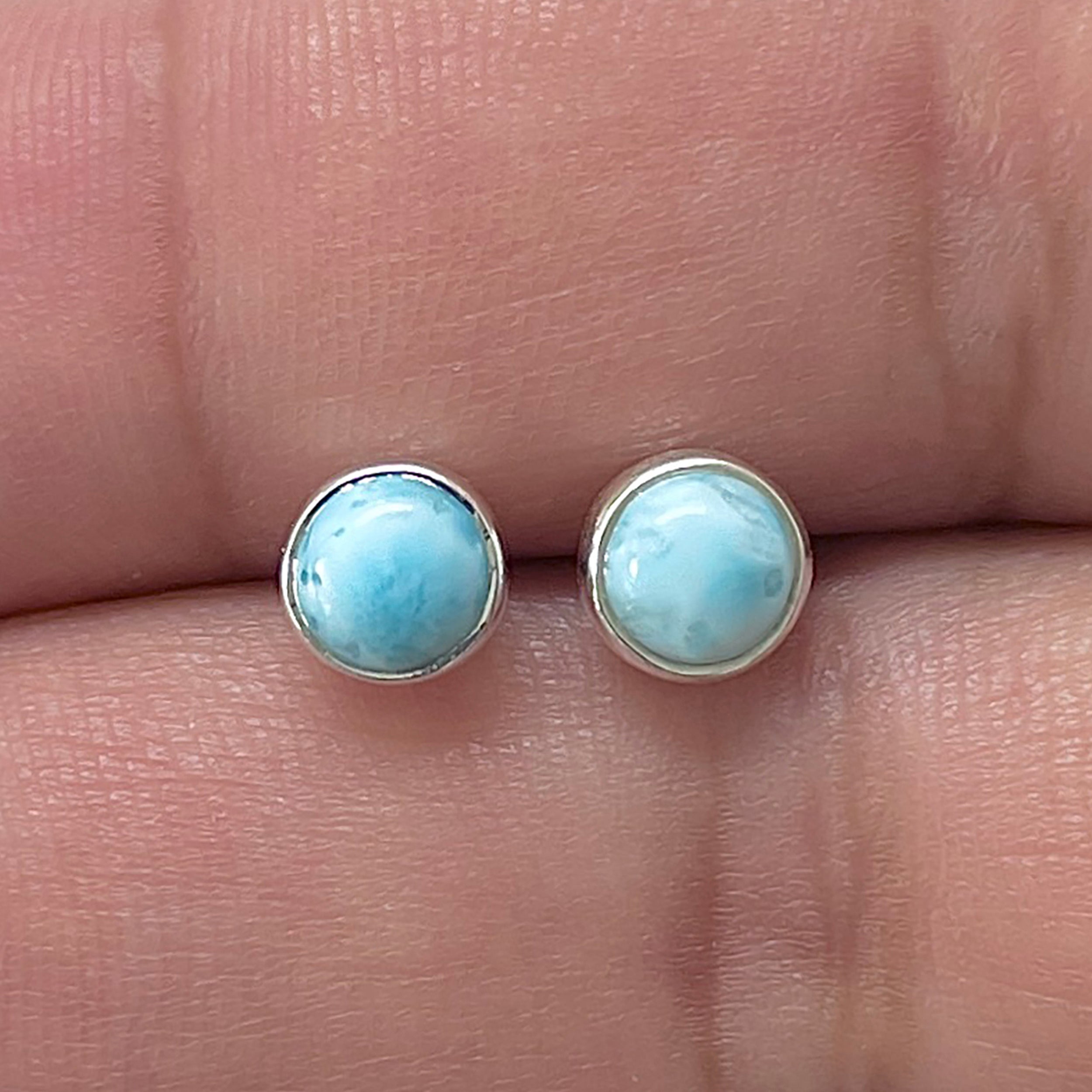 Larimar Stud Earring-(LAR-E-3308.)