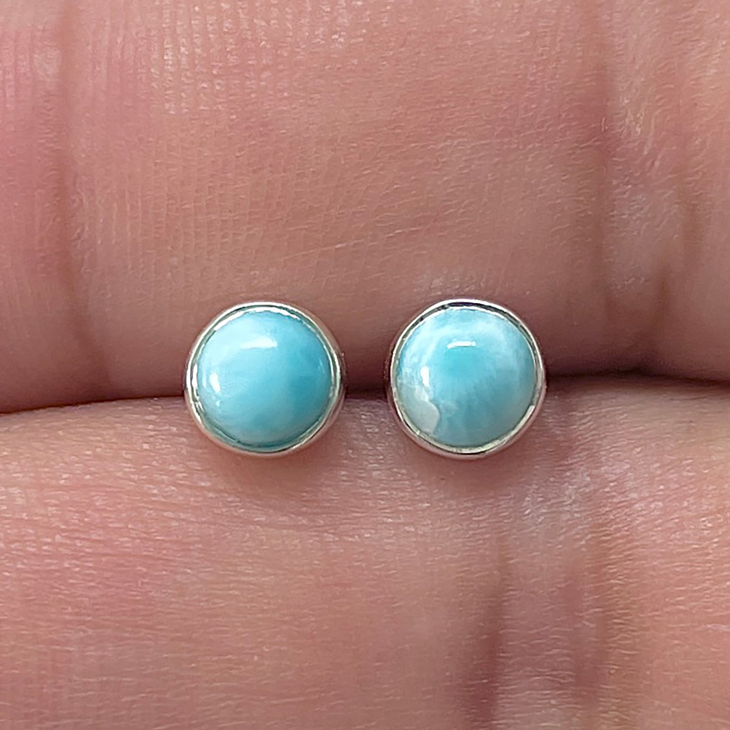Larimar Stud Earring-(LAR-E-3309.)