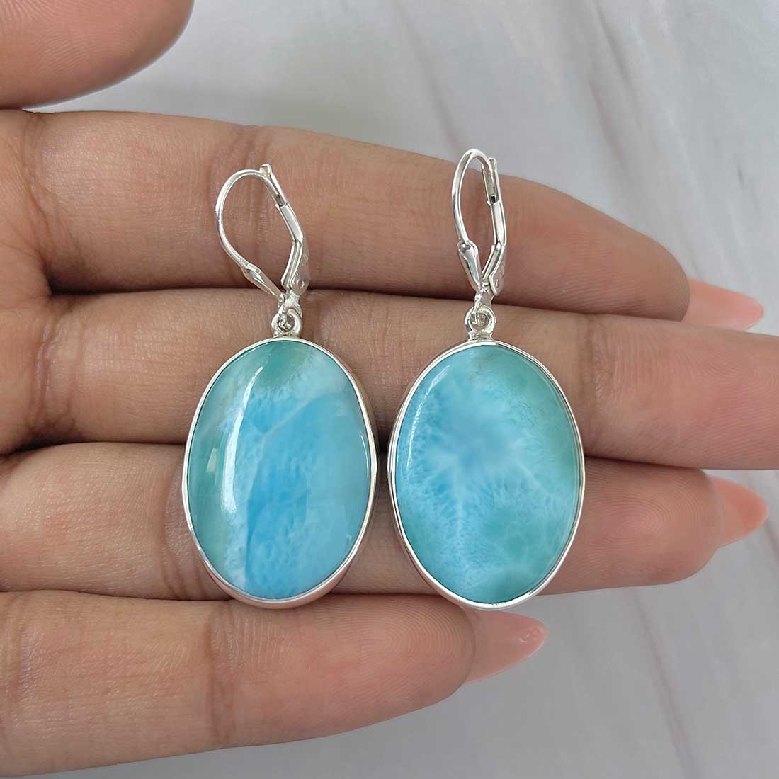 Larimar Earring-(LAR-E-331.)
