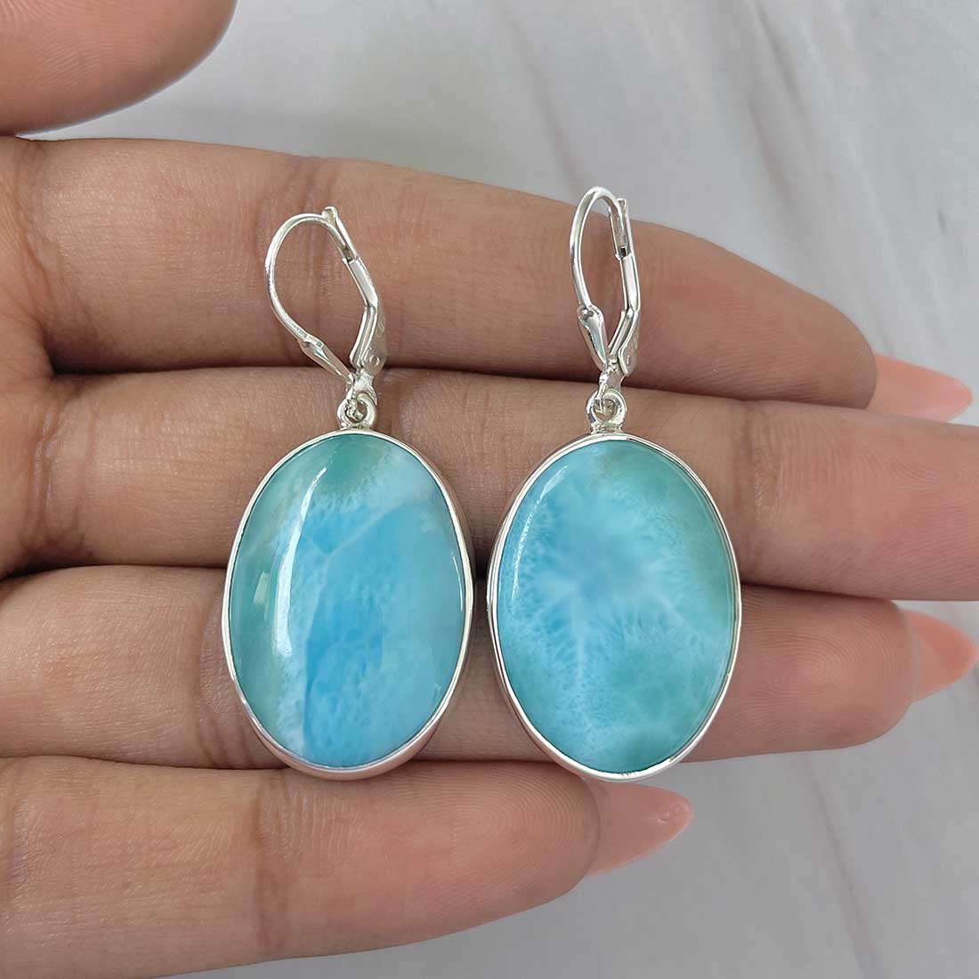 Larimar Earring-(LAR-E-331.)